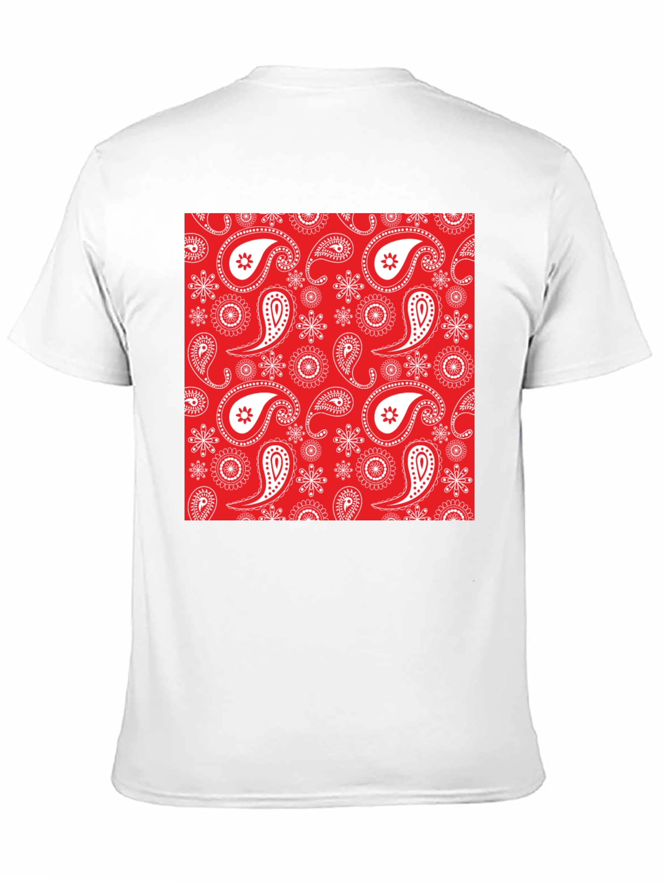 Red Bandana Print T-Shirt - Black Casual Tee