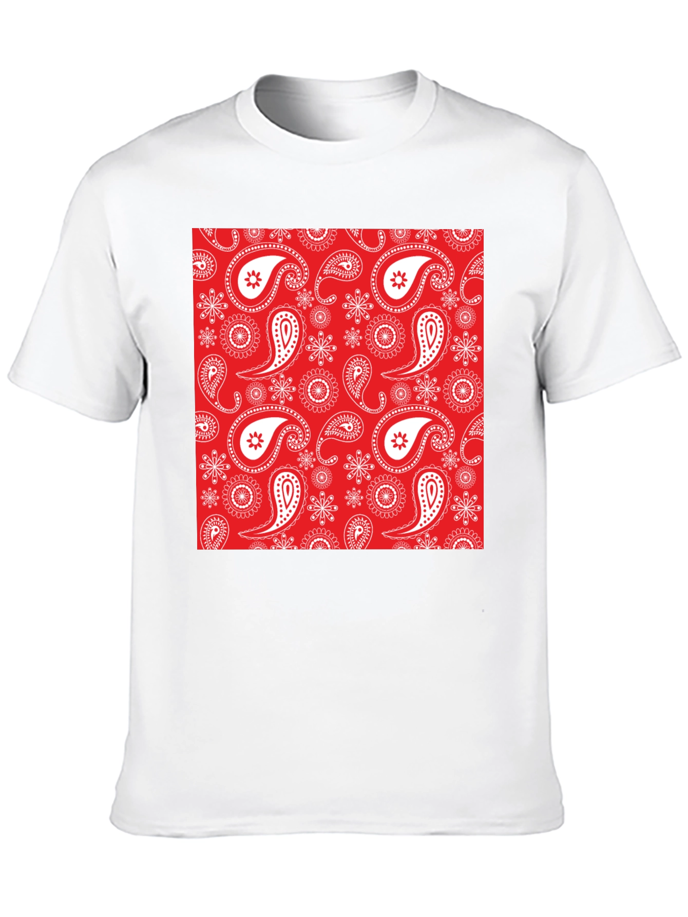 Red Bandana Print T-Shirt - Black Casual Tee