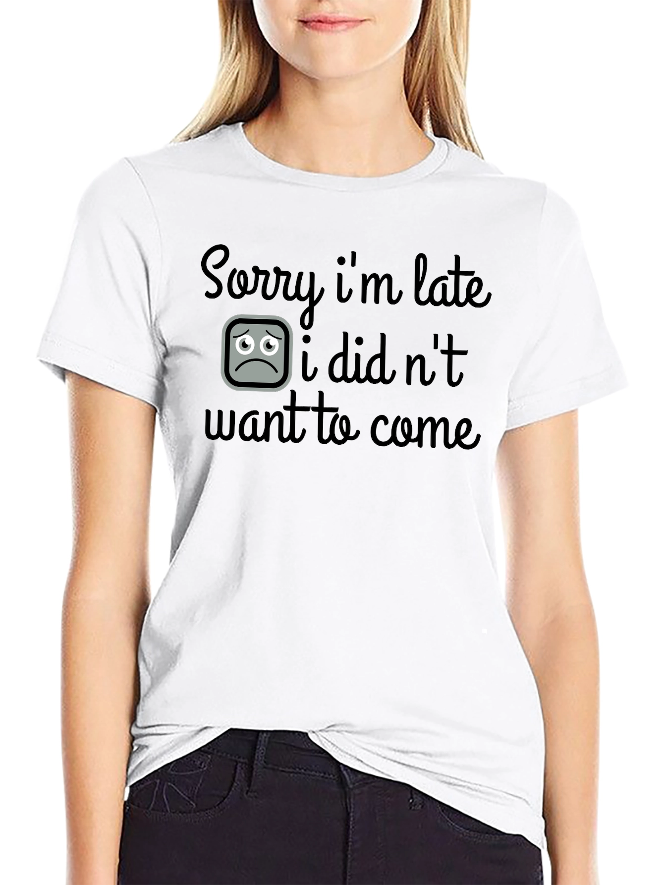 Sorry Im Late Graphic T-Shirt - Black