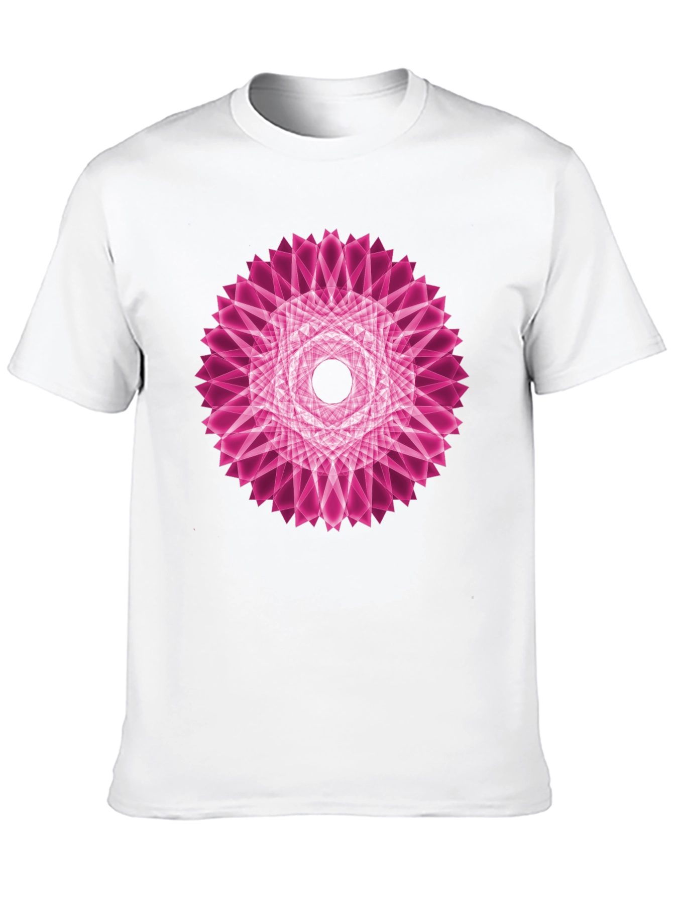 Geometric Pink Mandala Black T-Shirt