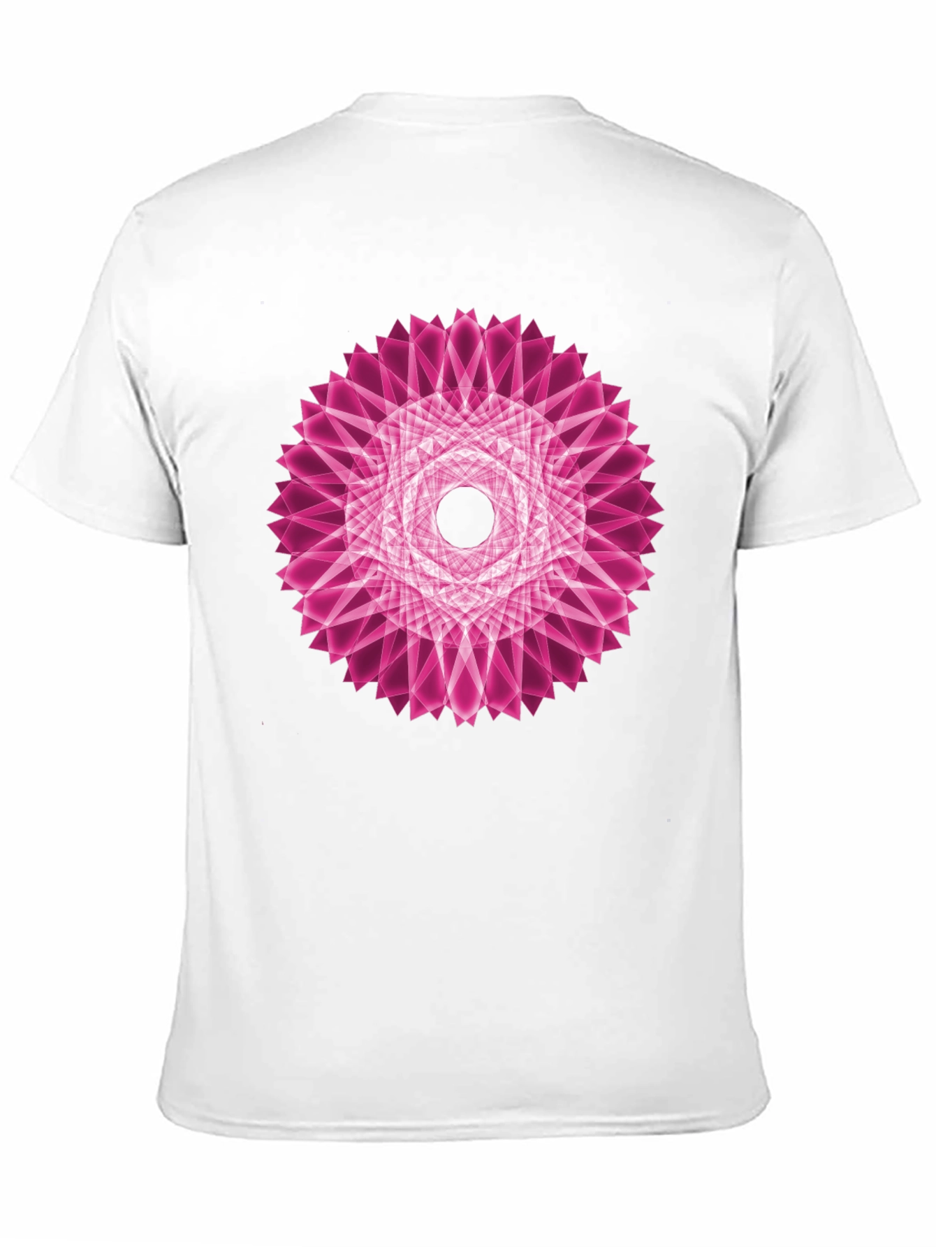 Geometric Pink Mandala Black T-Shirt