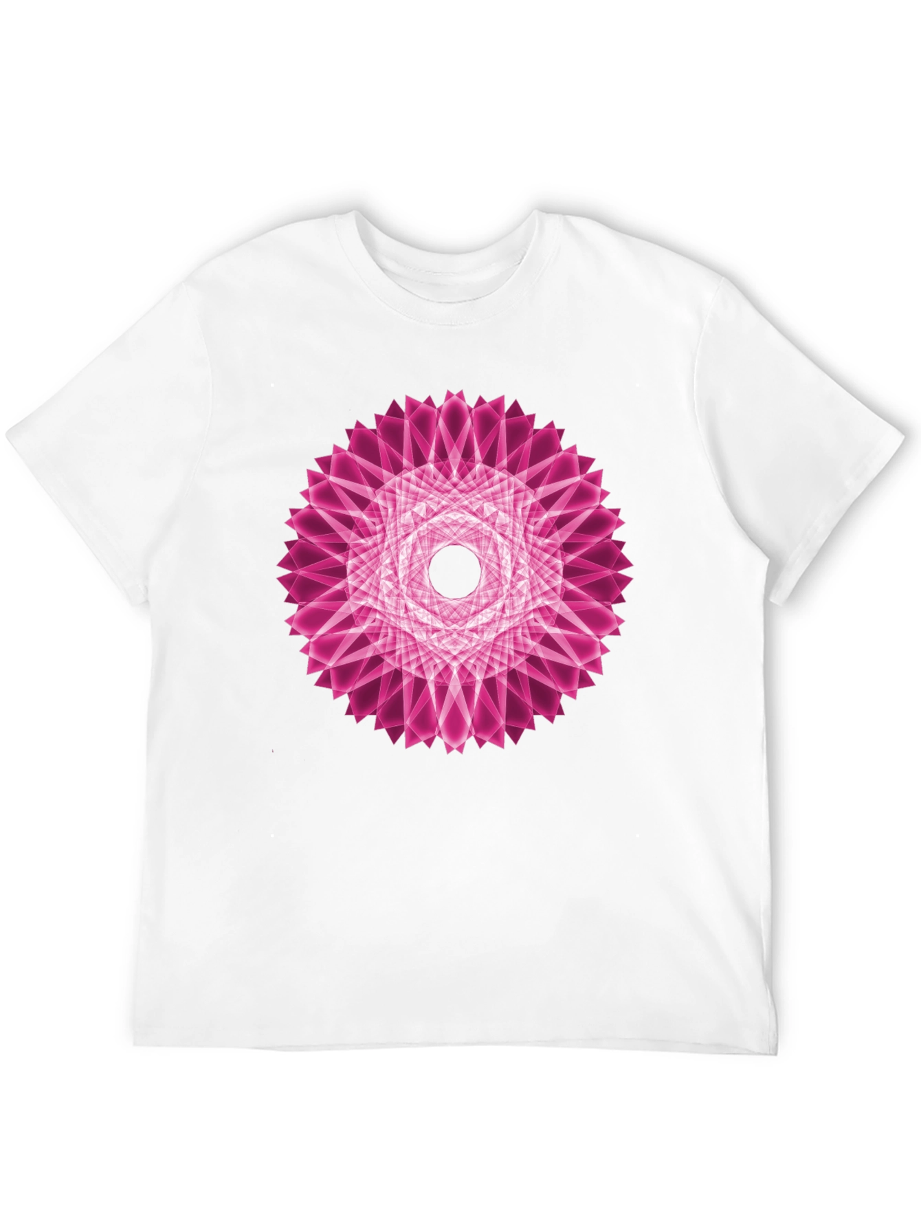 Geometric Pink Mandala Black T-Shirt