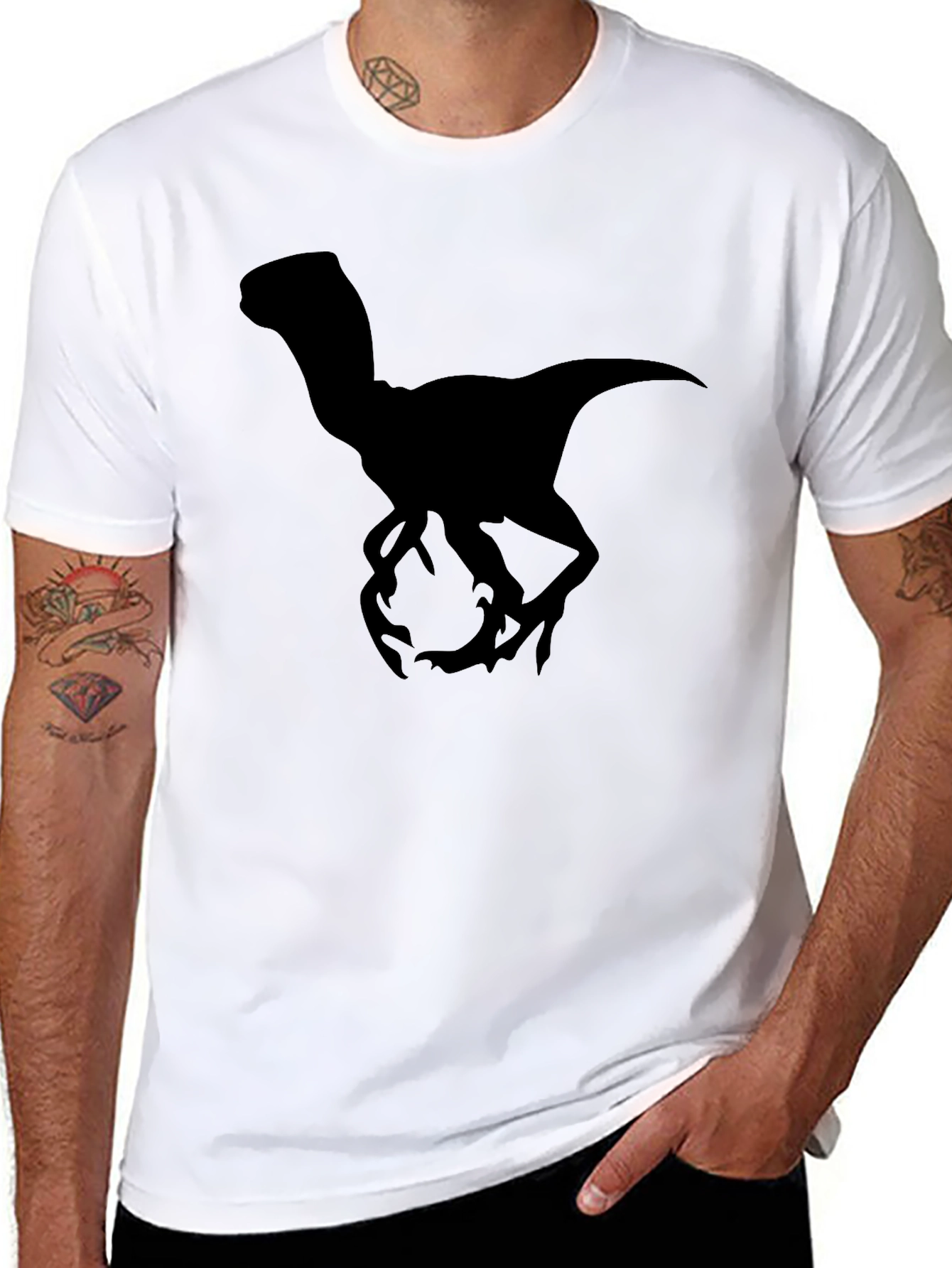Dinosaur Silhouette T-Shirt - Black
