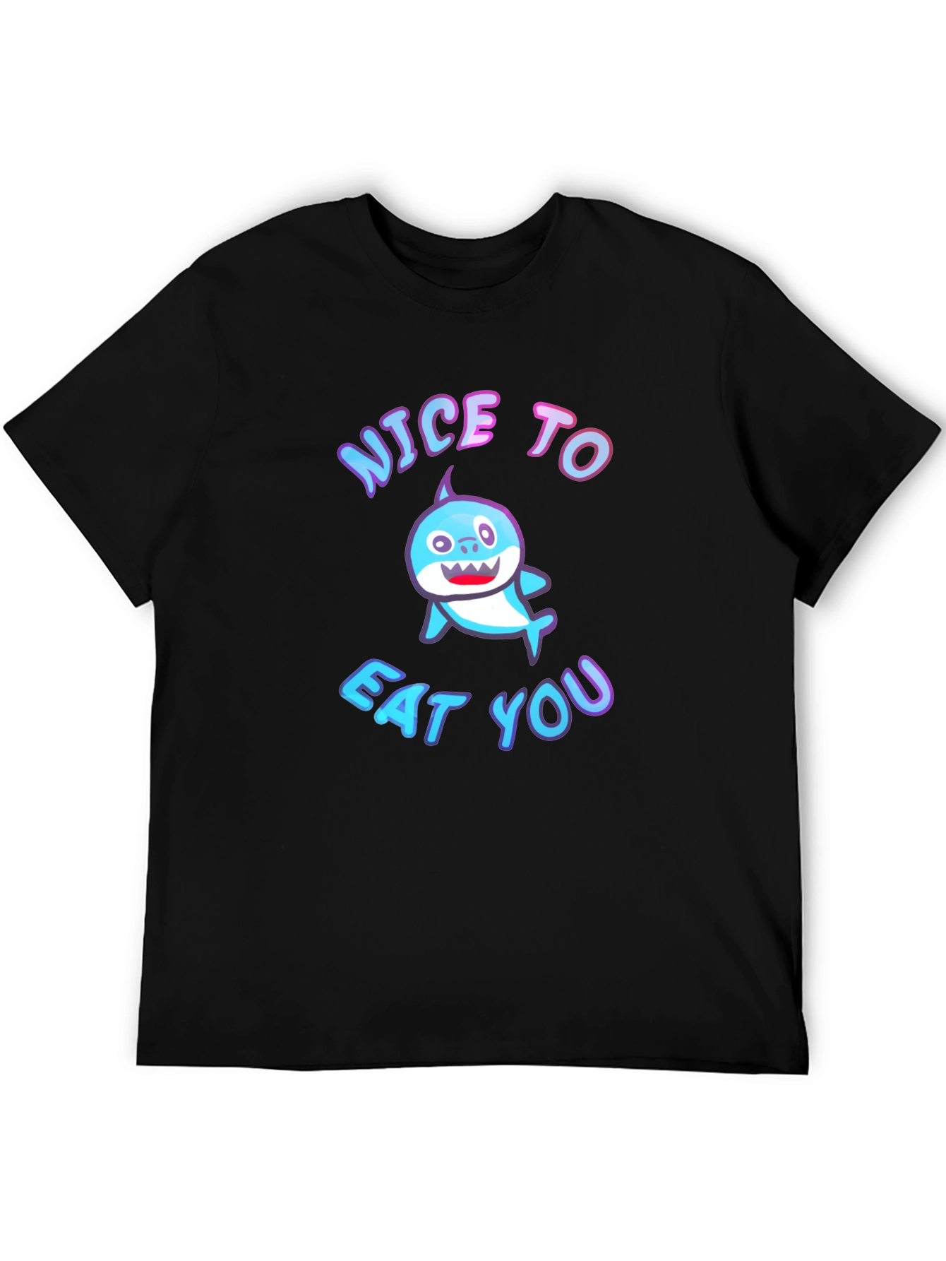 Nice to Eat You Baby Shark Black T-Shirt