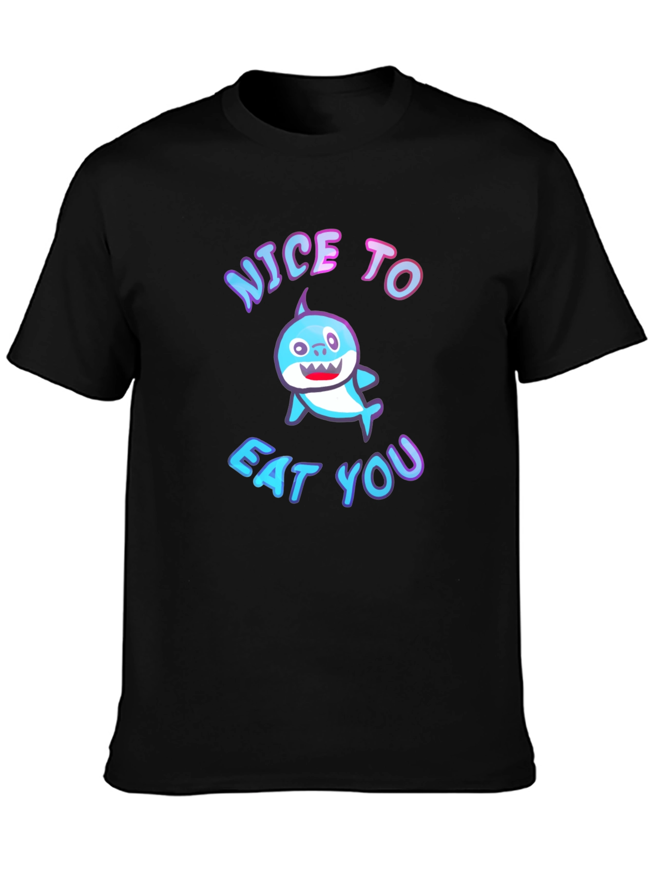 Nice to Eat You Baby Shark Black T-Shirt