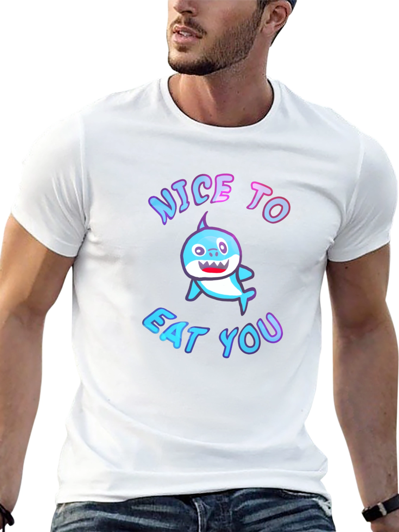 Nice to Eat You Baby Shark Black T-Shirt