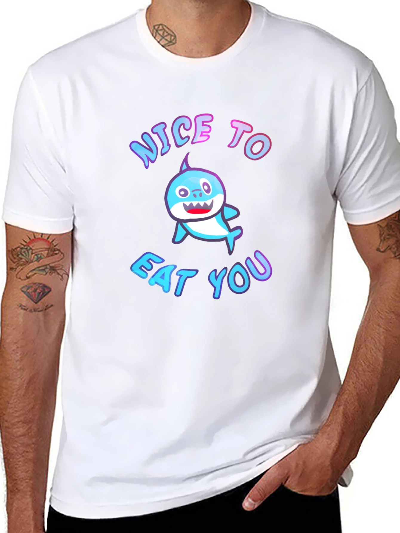 Nice to Eat You Baby Shark Black T-Shirt