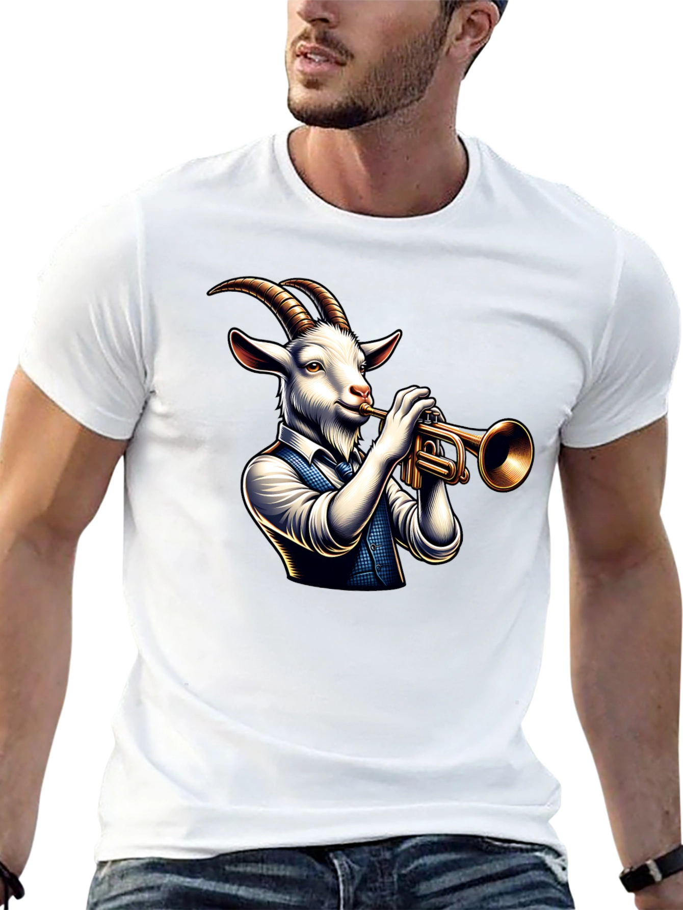 Goat Trumpet Player Graphic Tee
