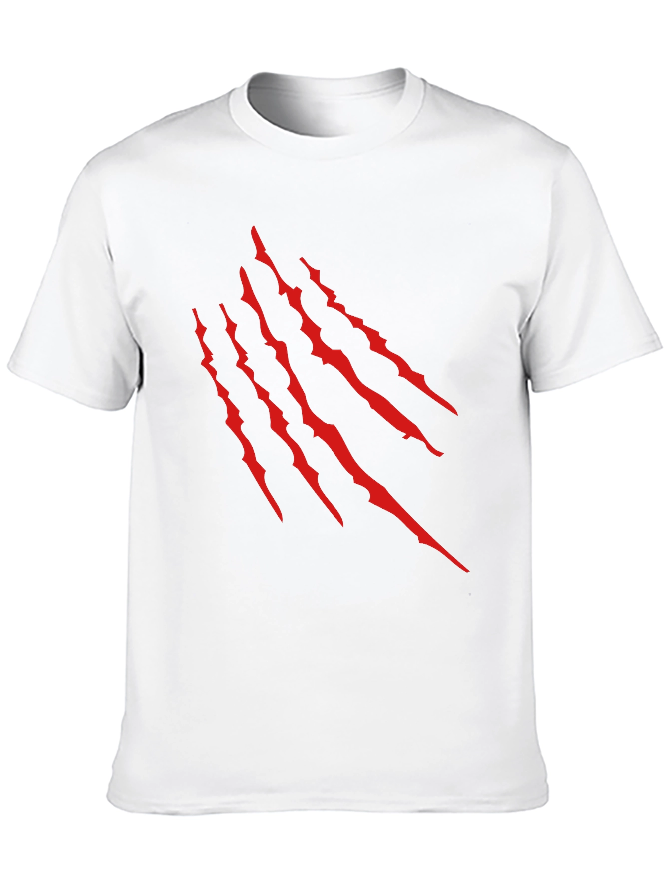 Black T-Shirt with Red Claw Scratch Design