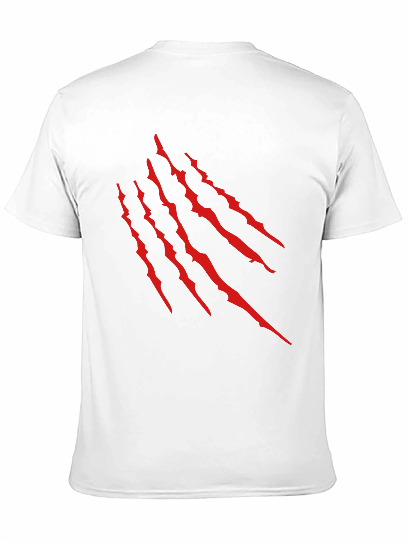 Black T-Shirt with Red Claw Scratch Design