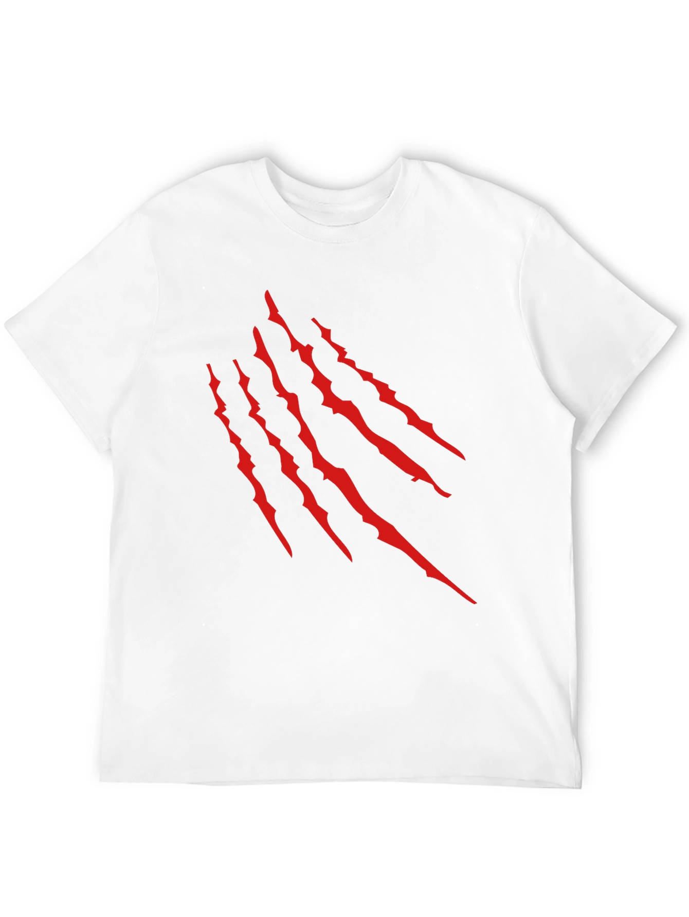Black T-Shirt with Red Claw Scratch Design