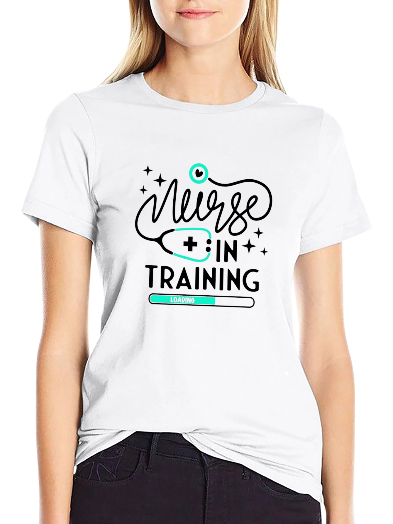 Nurse In Training Black Graphic Tee