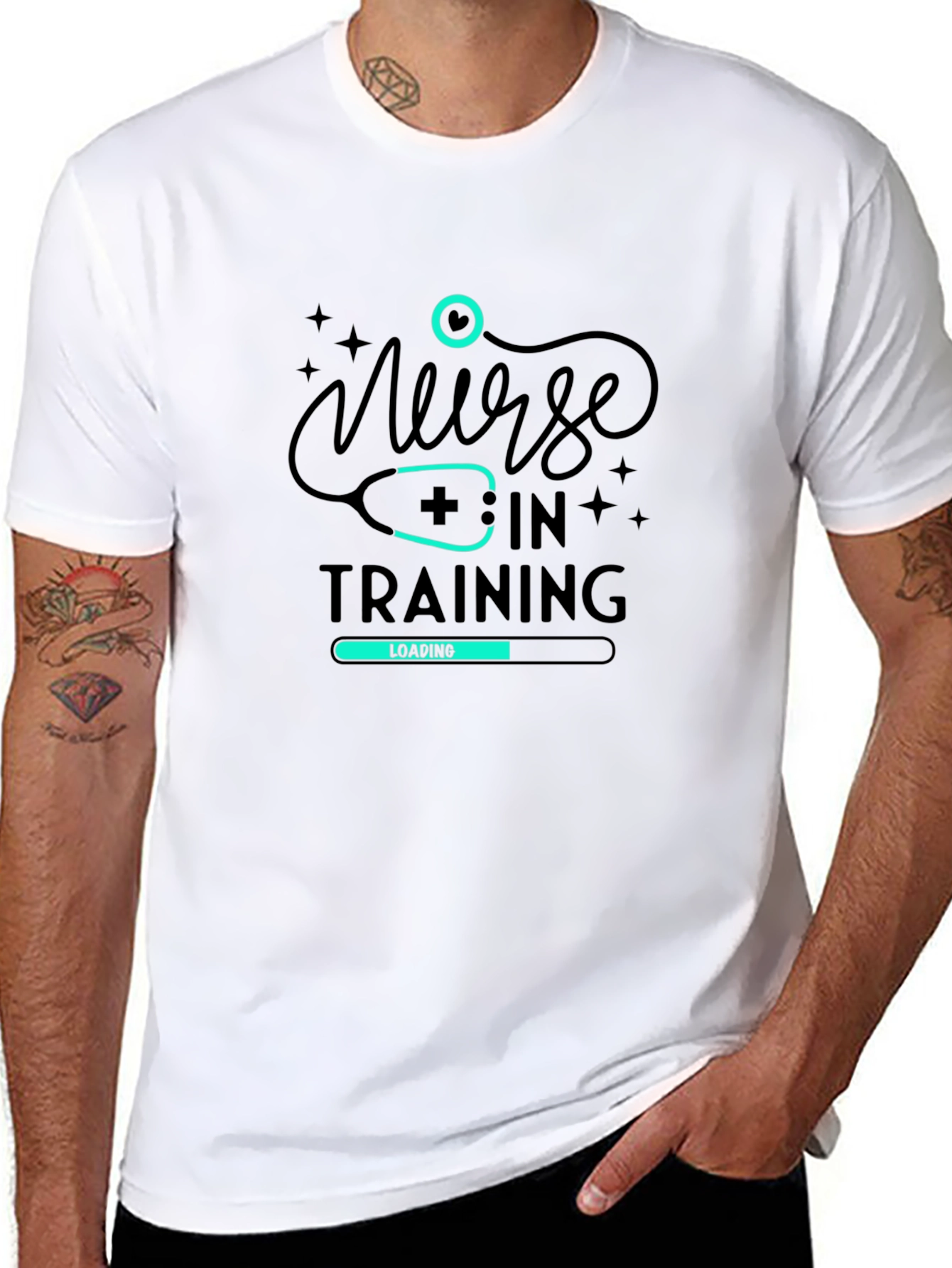 Nurse In Training Black Graphic Tee