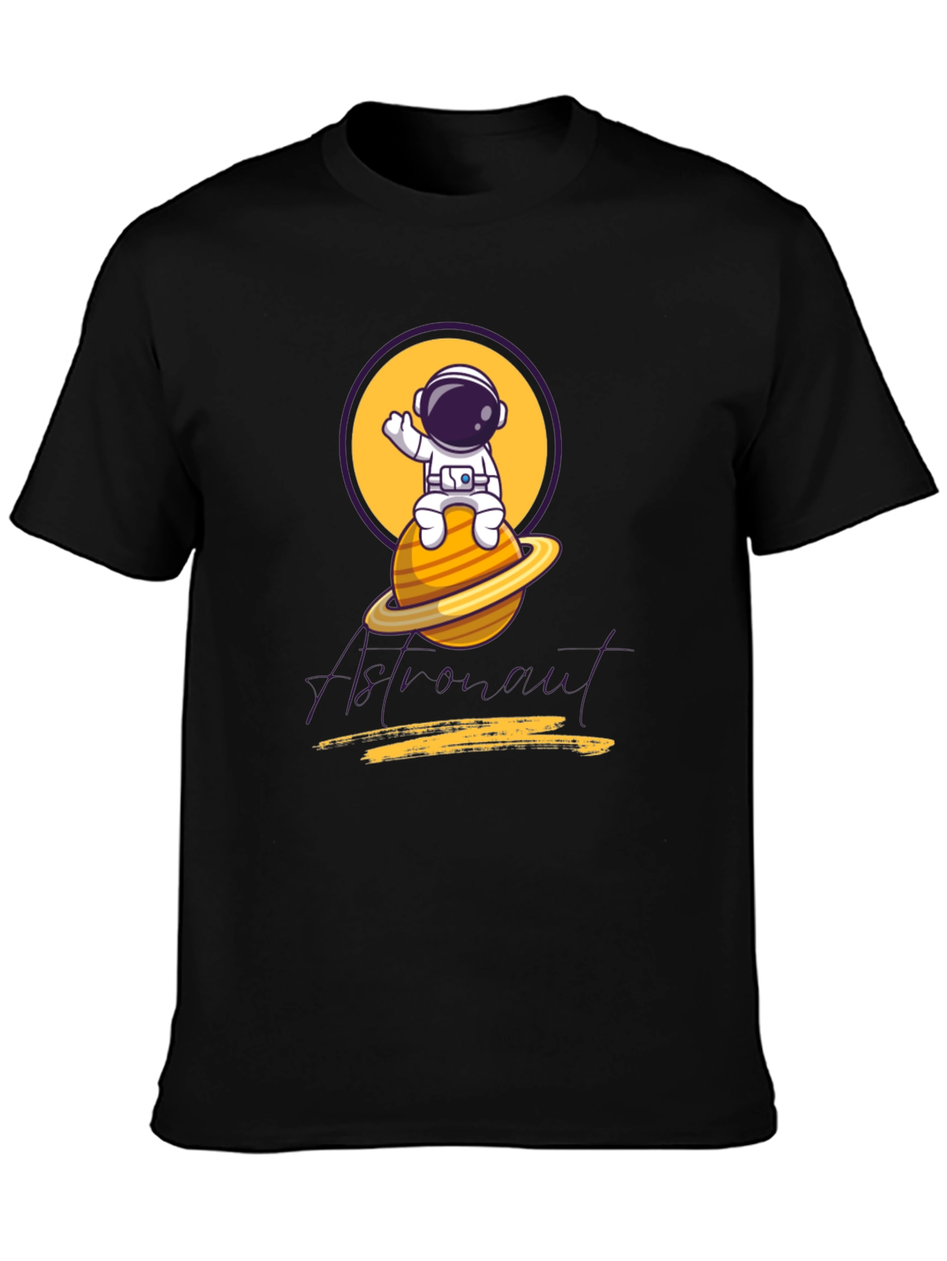 Astronaut Graphic Tee - Black Cotton Blend