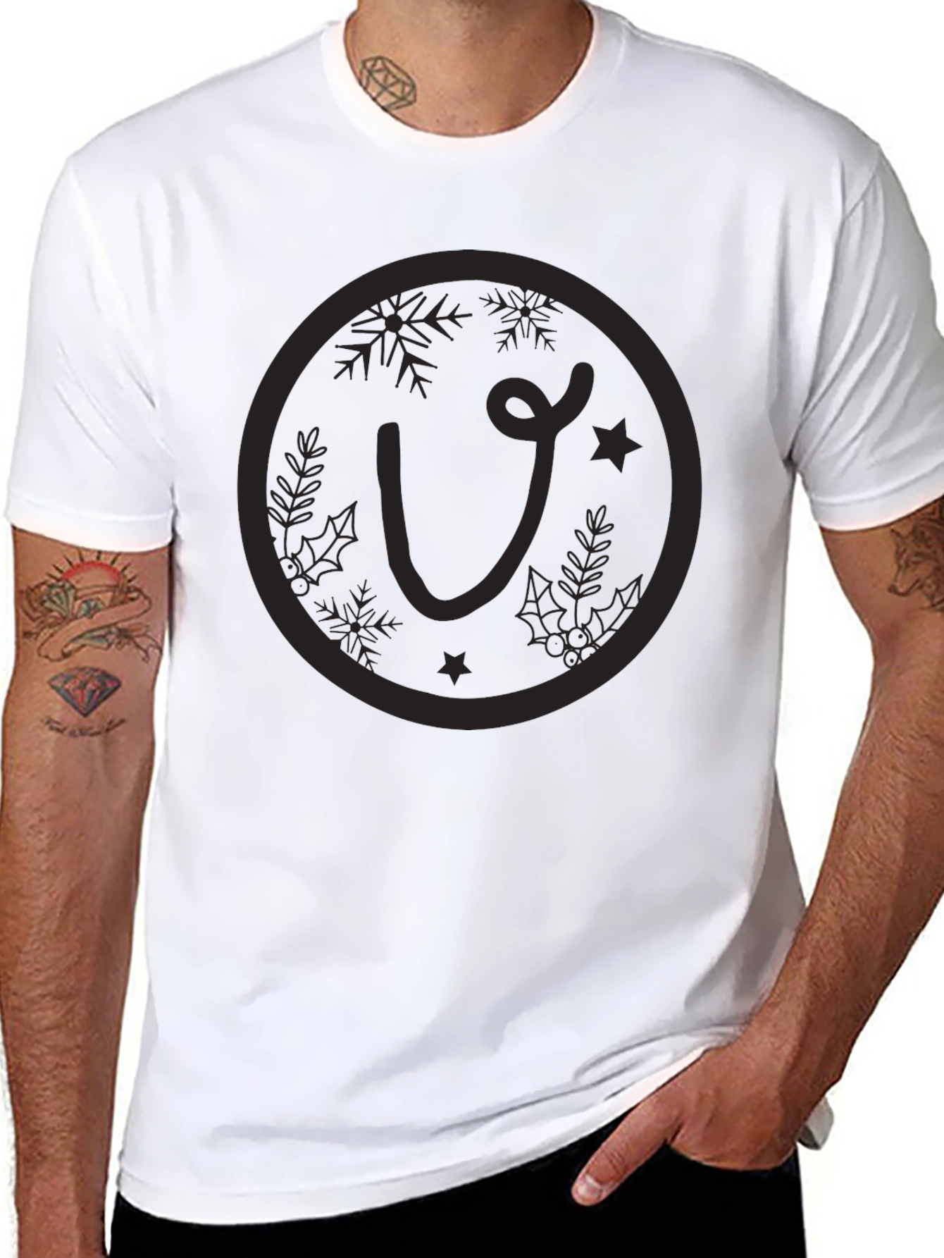 Festive Initial Tee - Holiday Style
