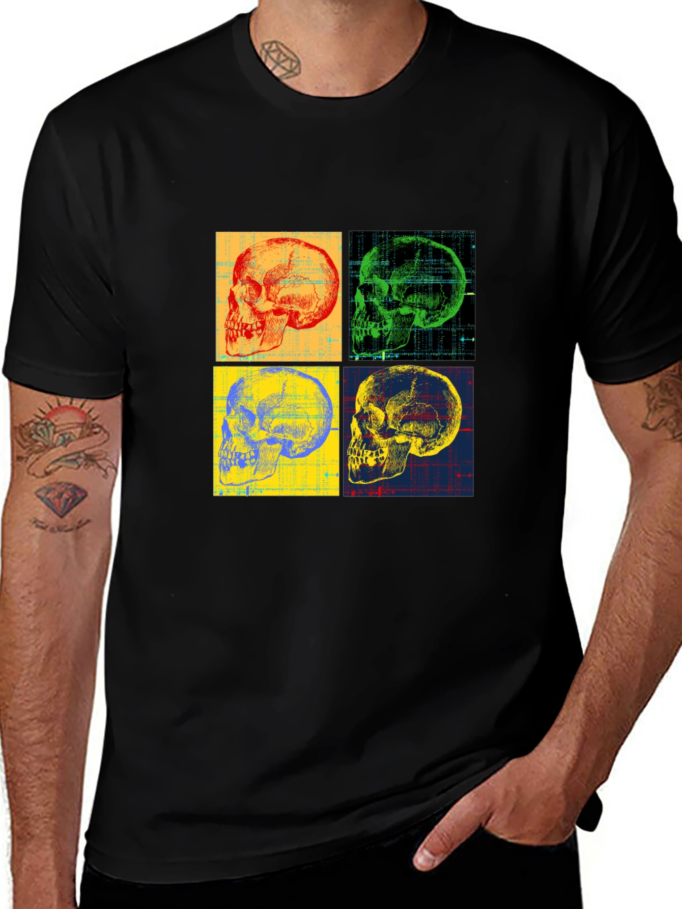 Skull Pop Art Graphic T-Shirt