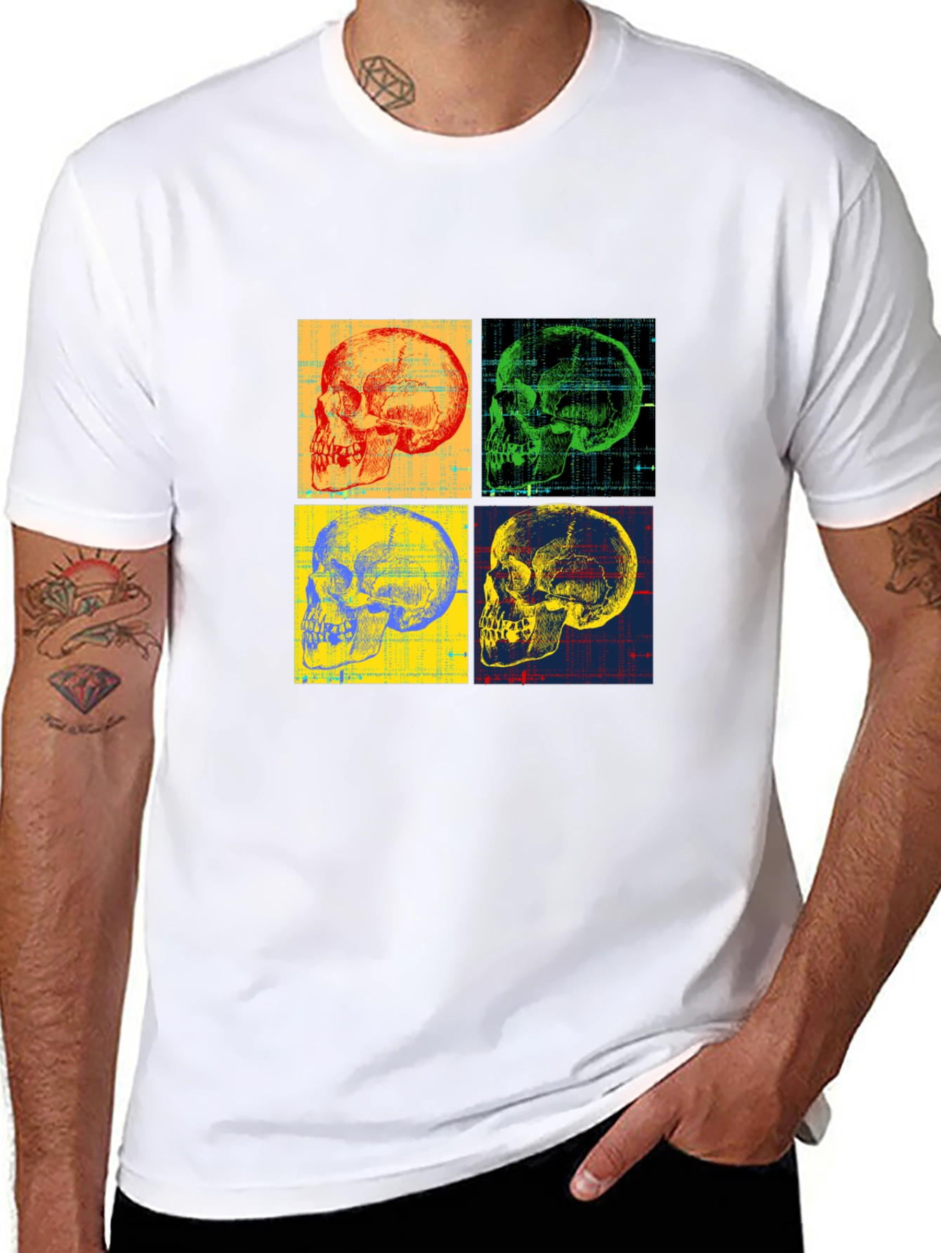 Skull Pop Art Graphic T-Shirt