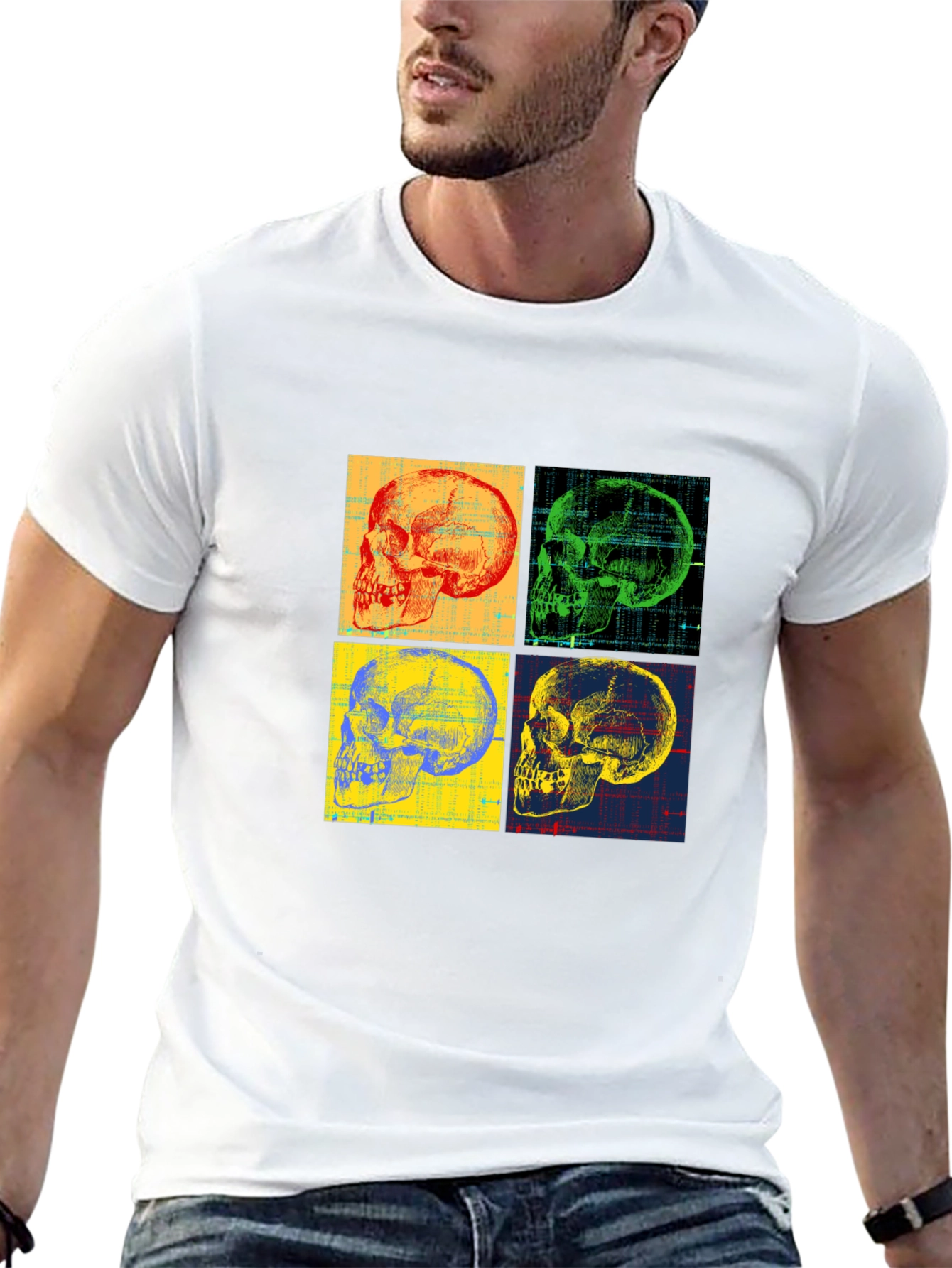 Skull Pop Art Graphic T-Shirt