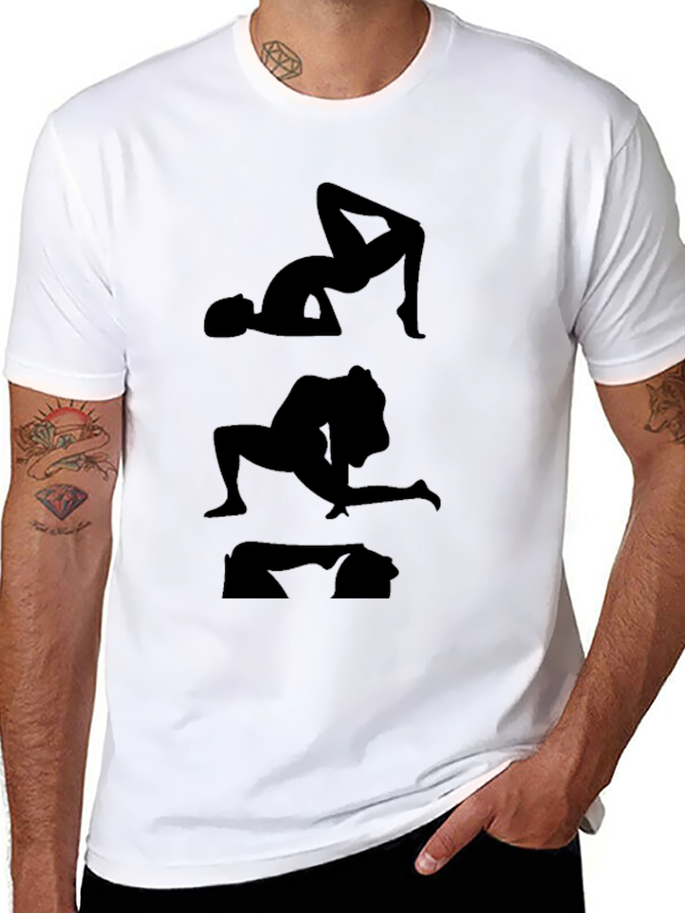 Silhouette Yoga Pose Graphic Tee - Black