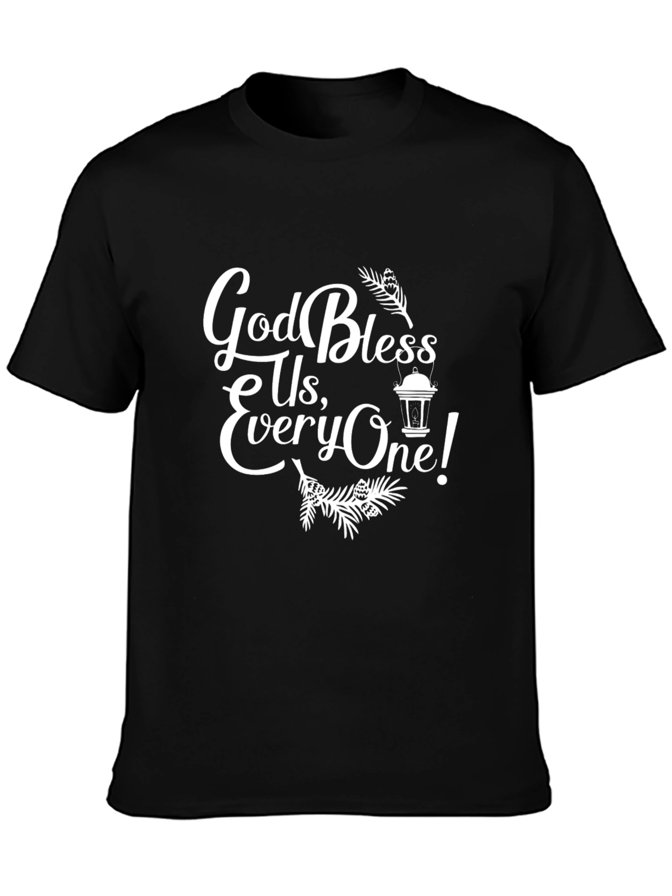 God Bless Us Everyone Black Tee Shirt
