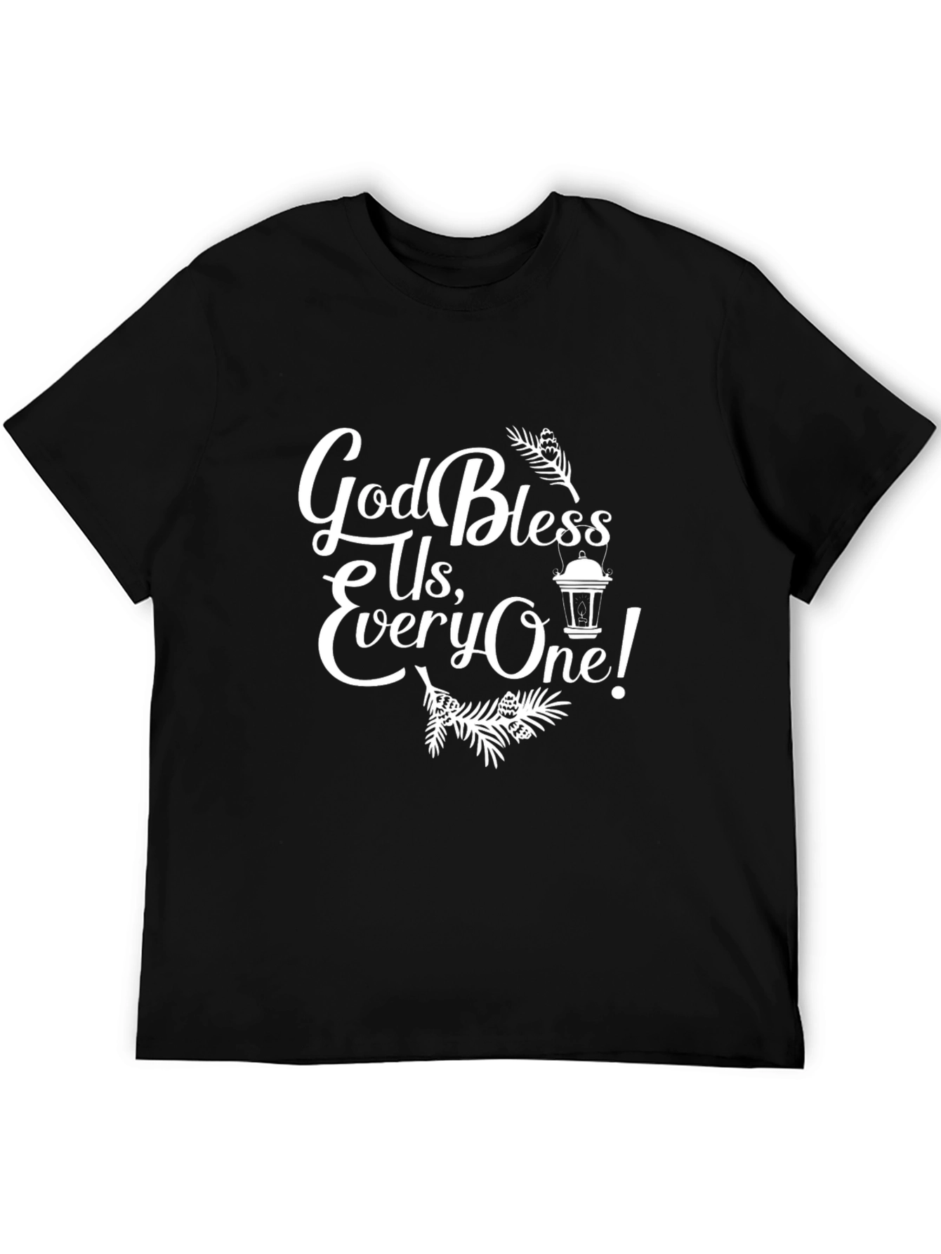 God Bless Us Everyone Black Tee Shirt