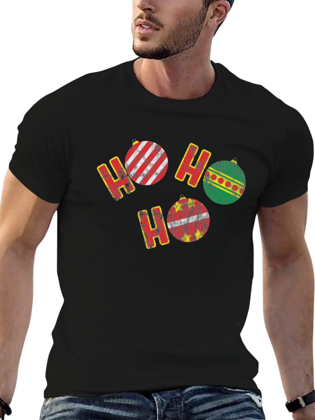 Festive Ho Ho Ho Christmas Ornament T-Shirt