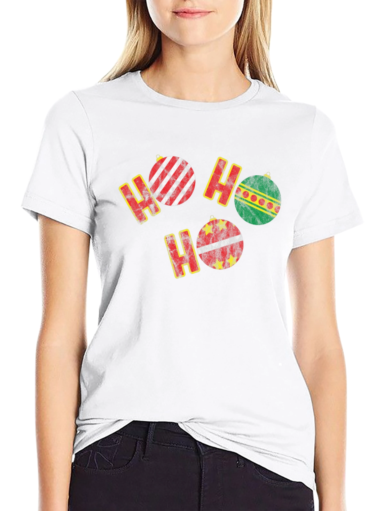 Festive Ho Ho Ho Christmas Ornament T-Shirt