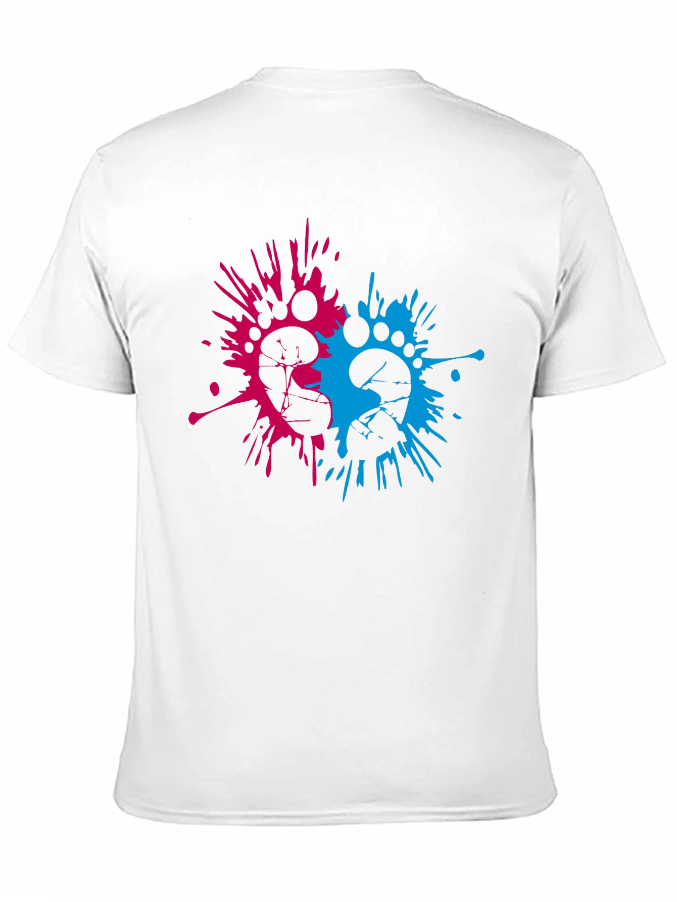 Baby Gender Reveal Footprint Splatter T-Shirt
