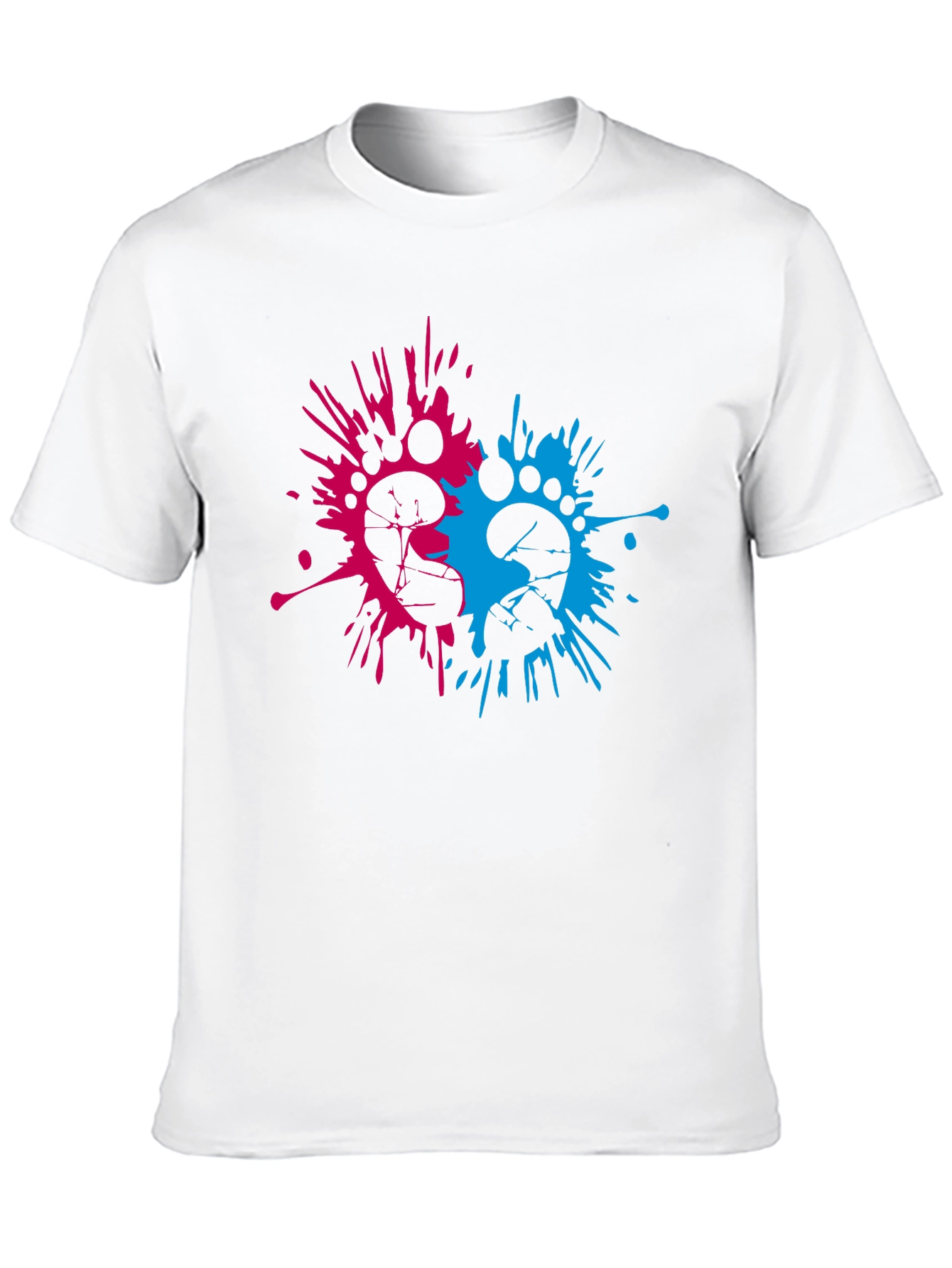 Baby Gender Reveal Footprint Splatter T-Shirt