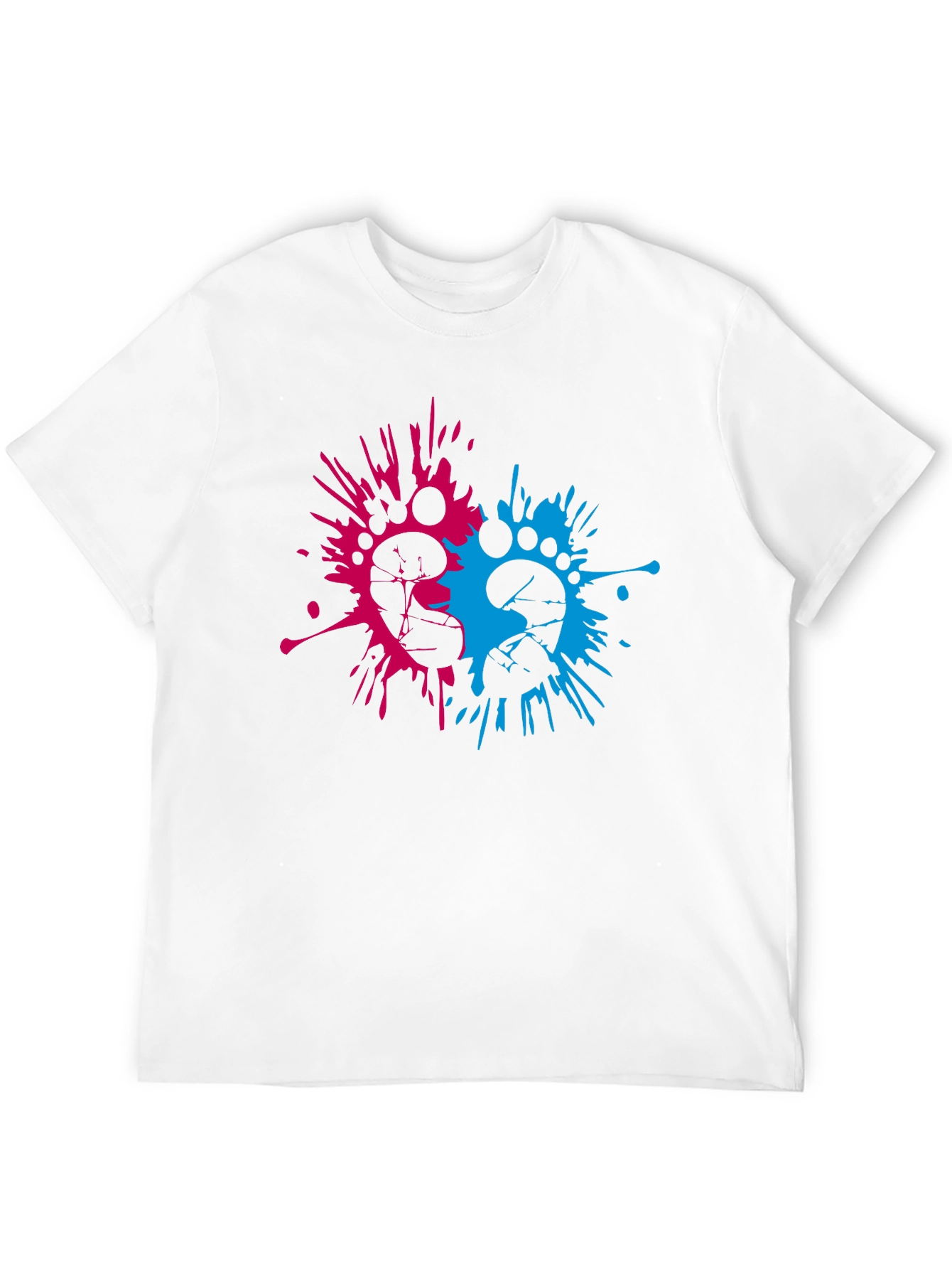 Baby Gender Reveal Footprint Splatter T-Shirt