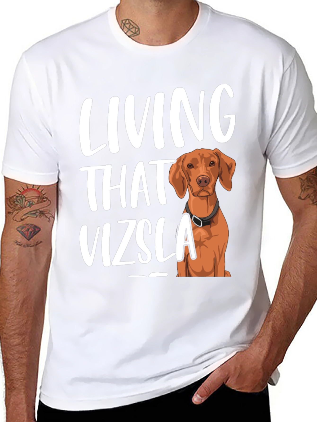 Living That Vizsla Life T-Shirt - Unisex Cotton Tee