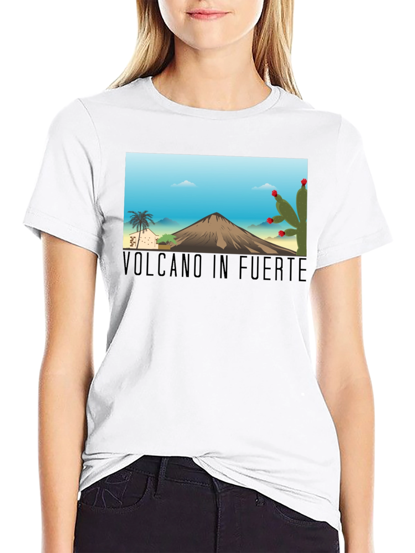 Volcano in Fuerte T-Shirt: Black Cotton Tee