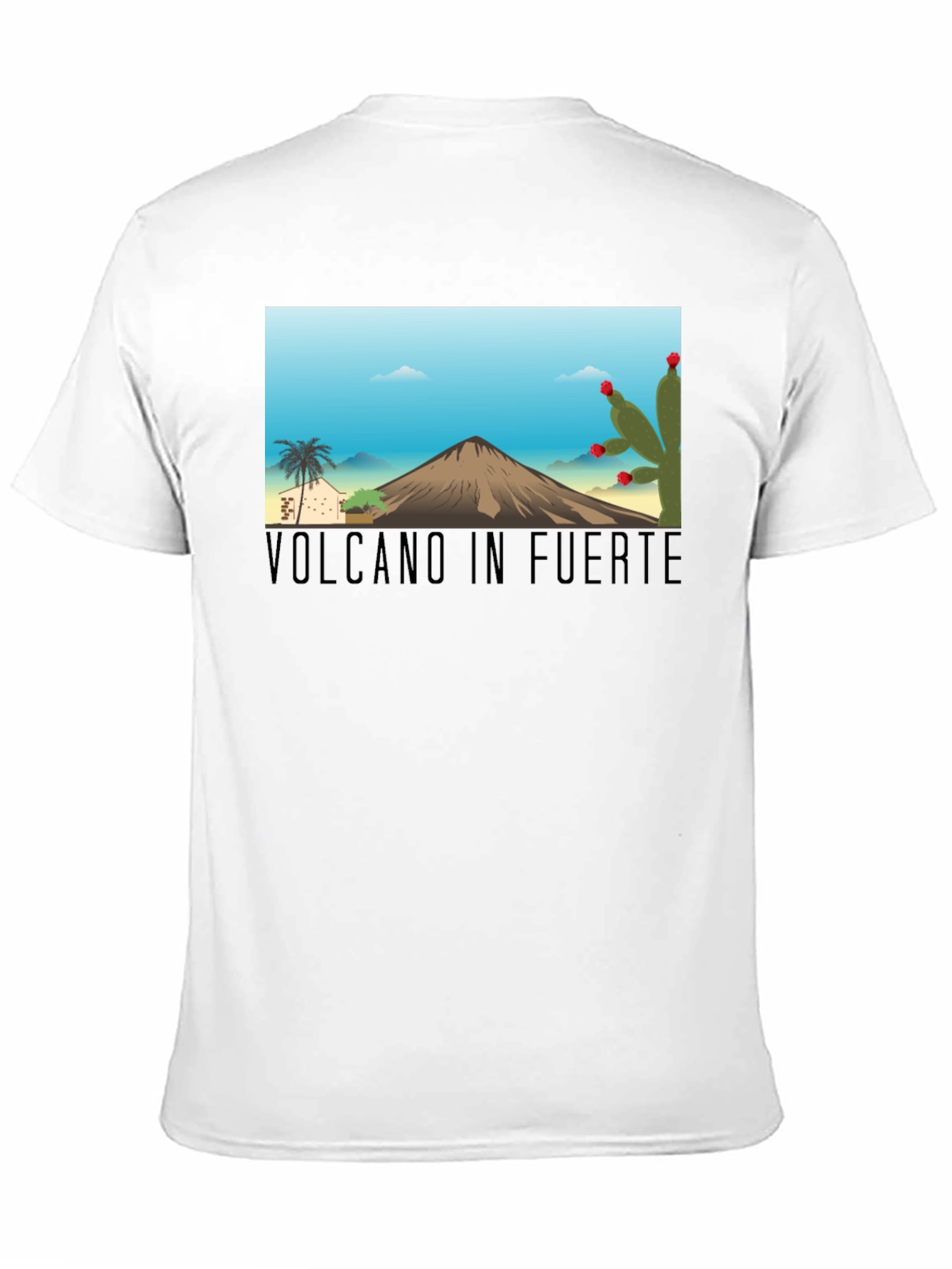 Volcano in Fuerte T-Shirt: Black Cotton Tee