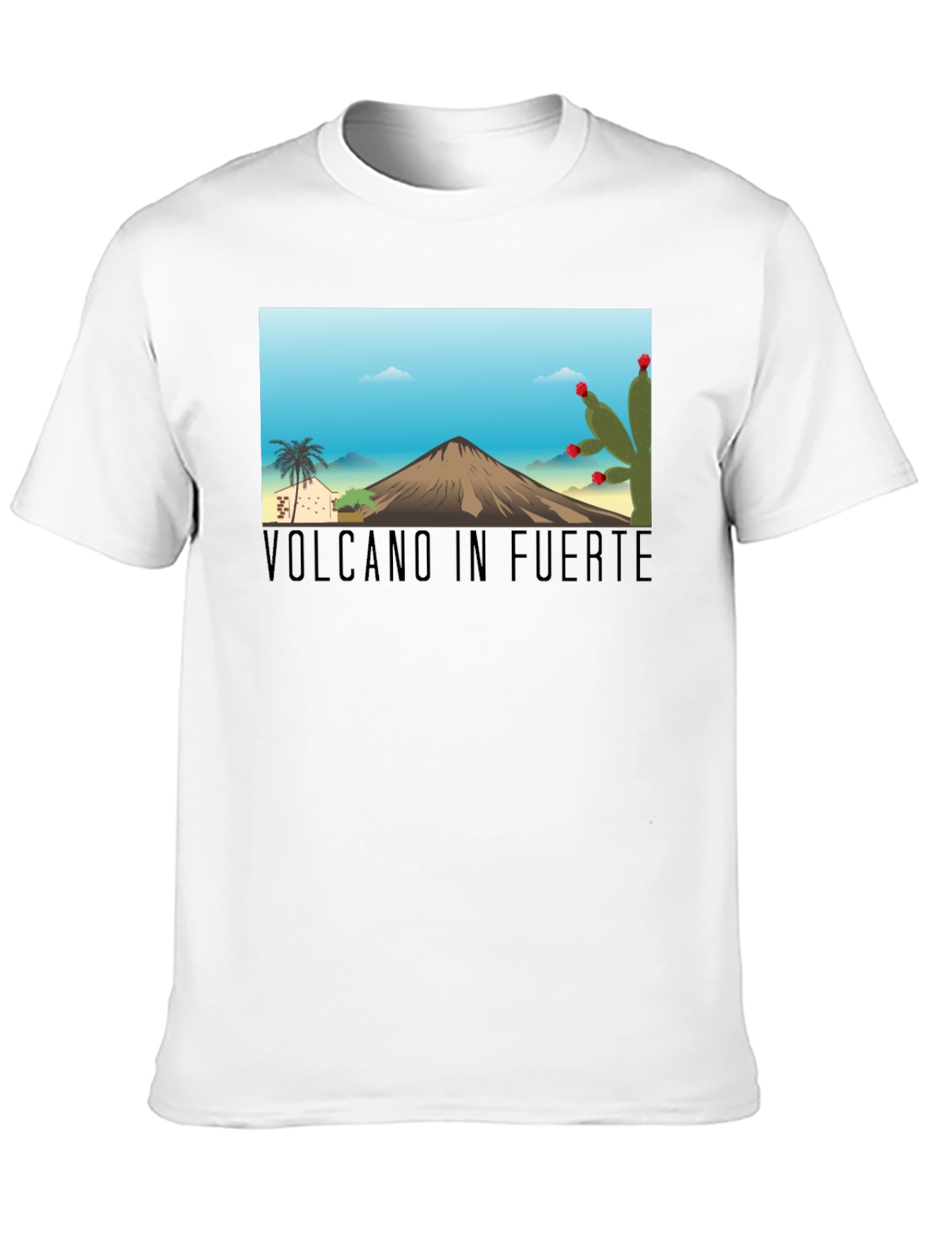 Volcano in Fuerte T-Shirt: Black Cotton Tee