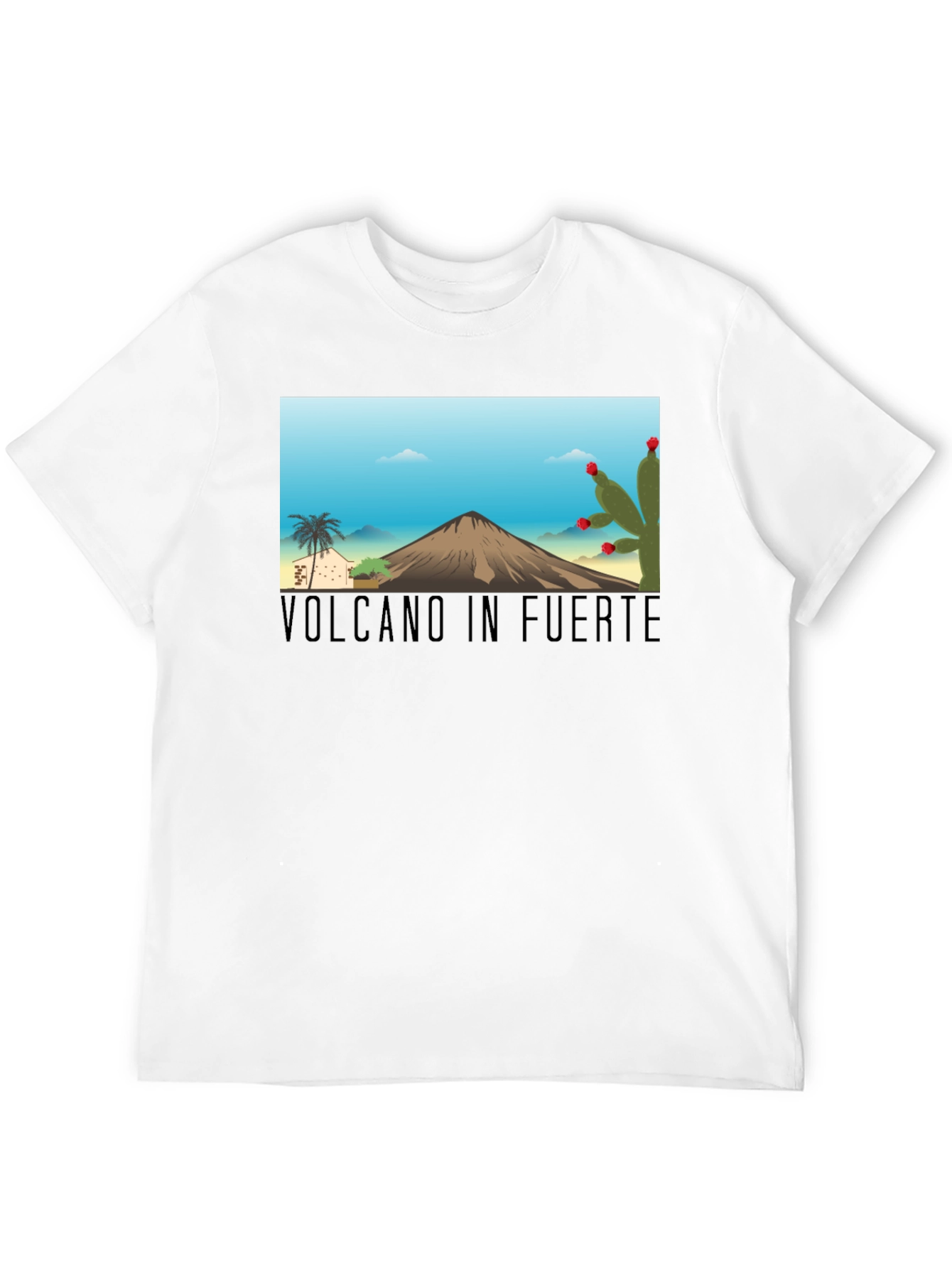 Volcano in Fuerte T-Shirt: Black Cotton Tee