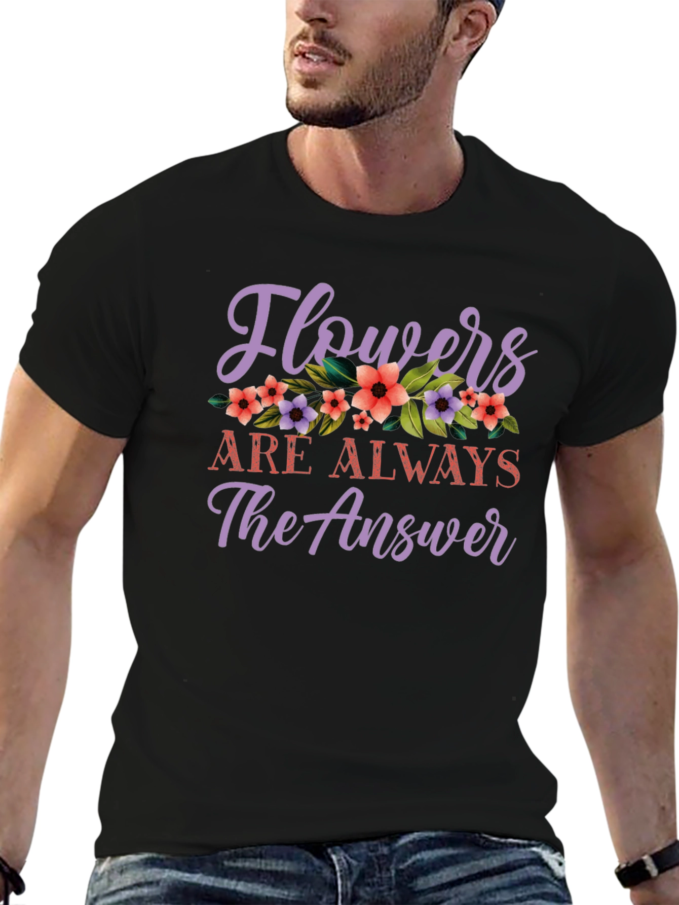 Floral Answer T-Shirt - Stylish Casual Tee