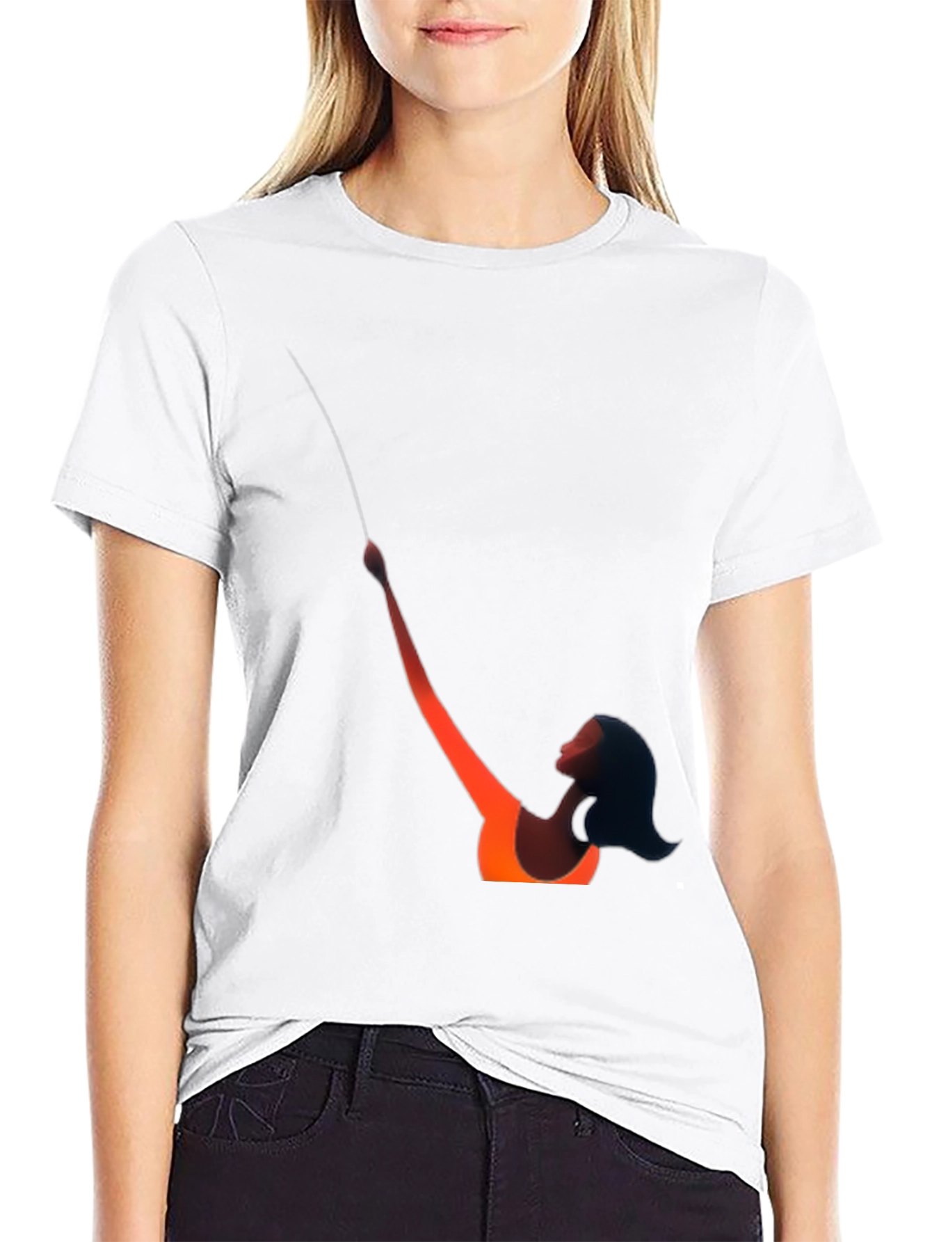 Abstract Silhouette Graphic Tee - Black