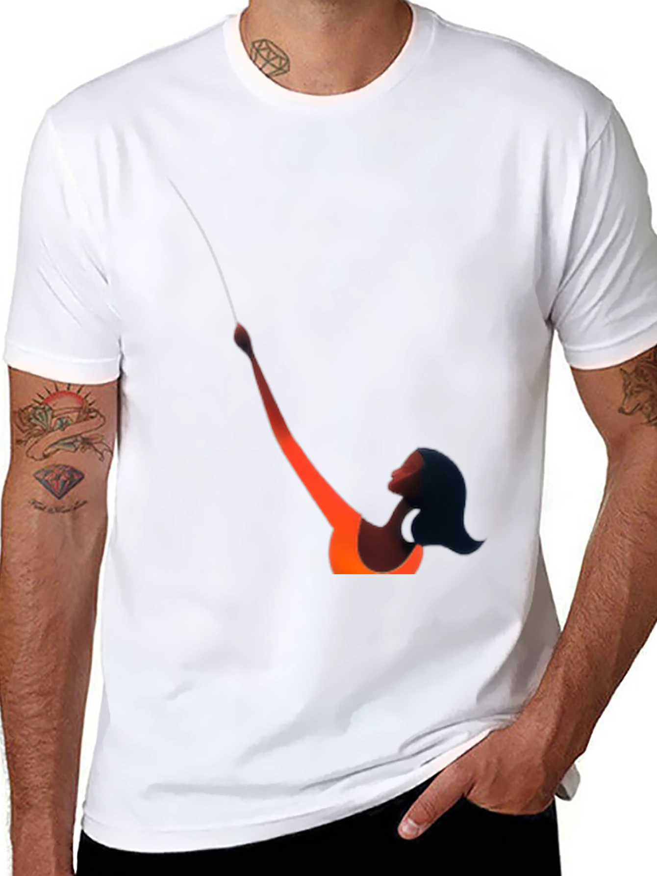Abstract Silhouette Graphic Tee - Black