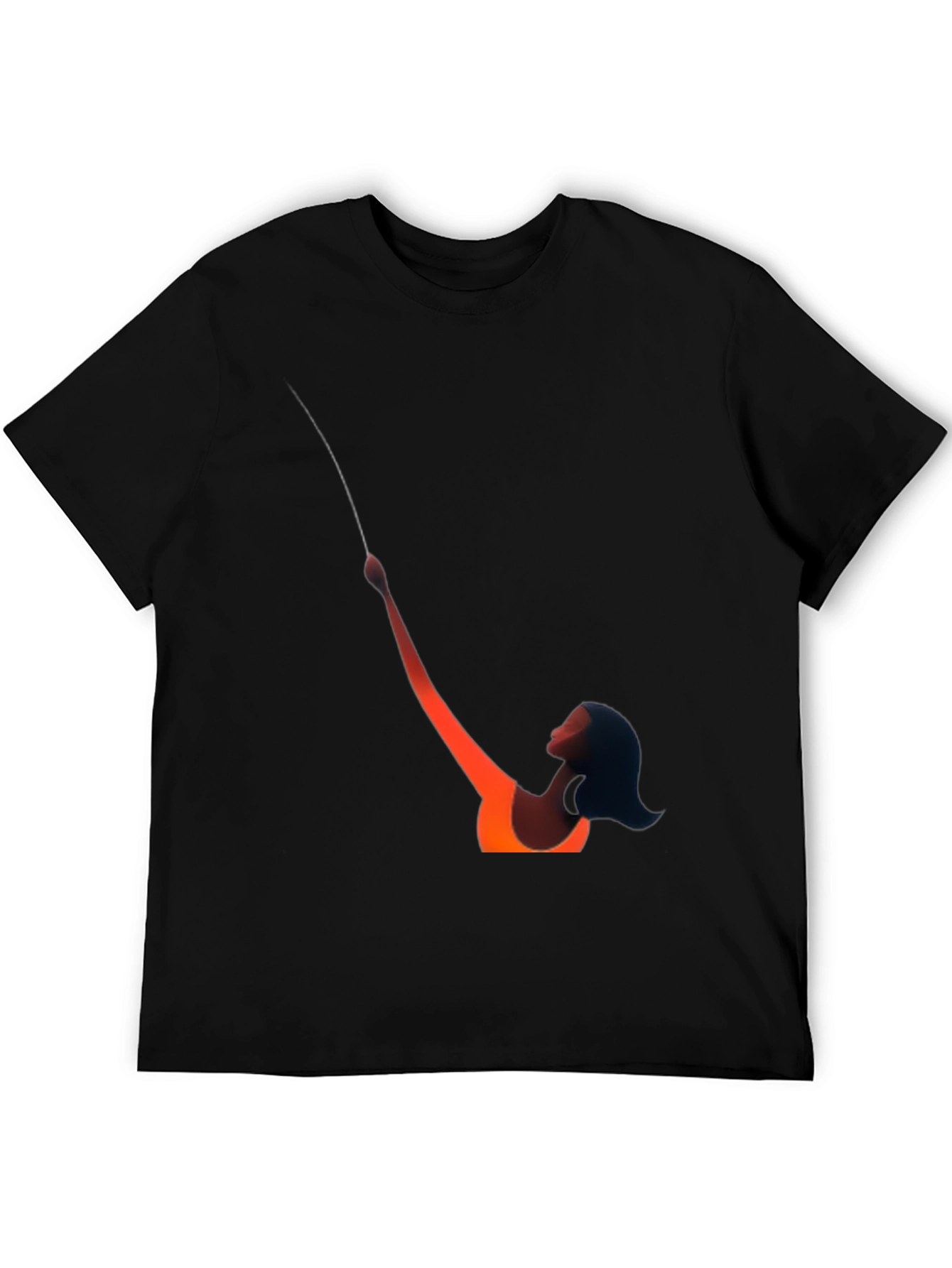 Abstract Silhouette Graphic Tee - Black