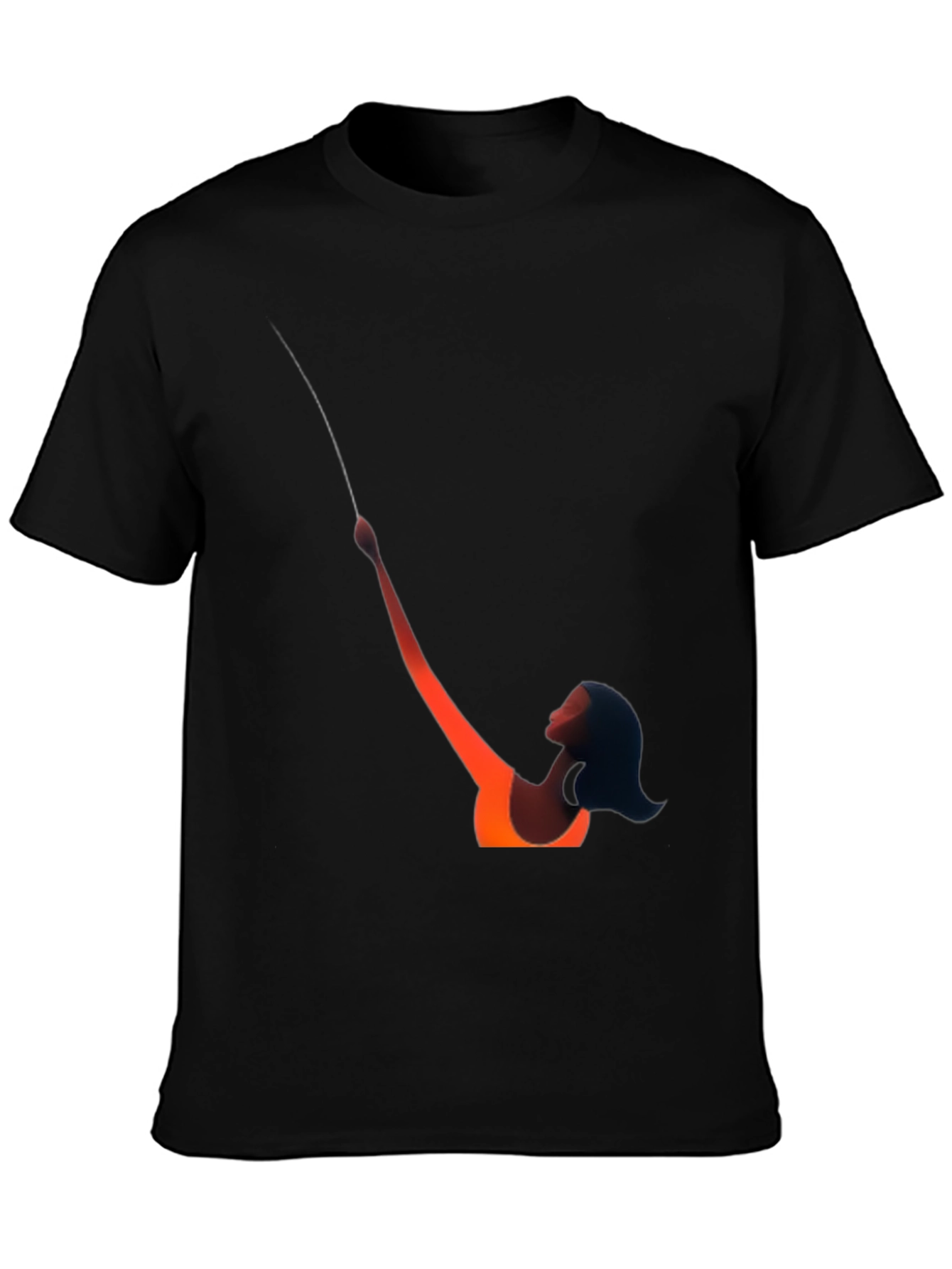 Abstract Silhouette Graphic Tee - Black