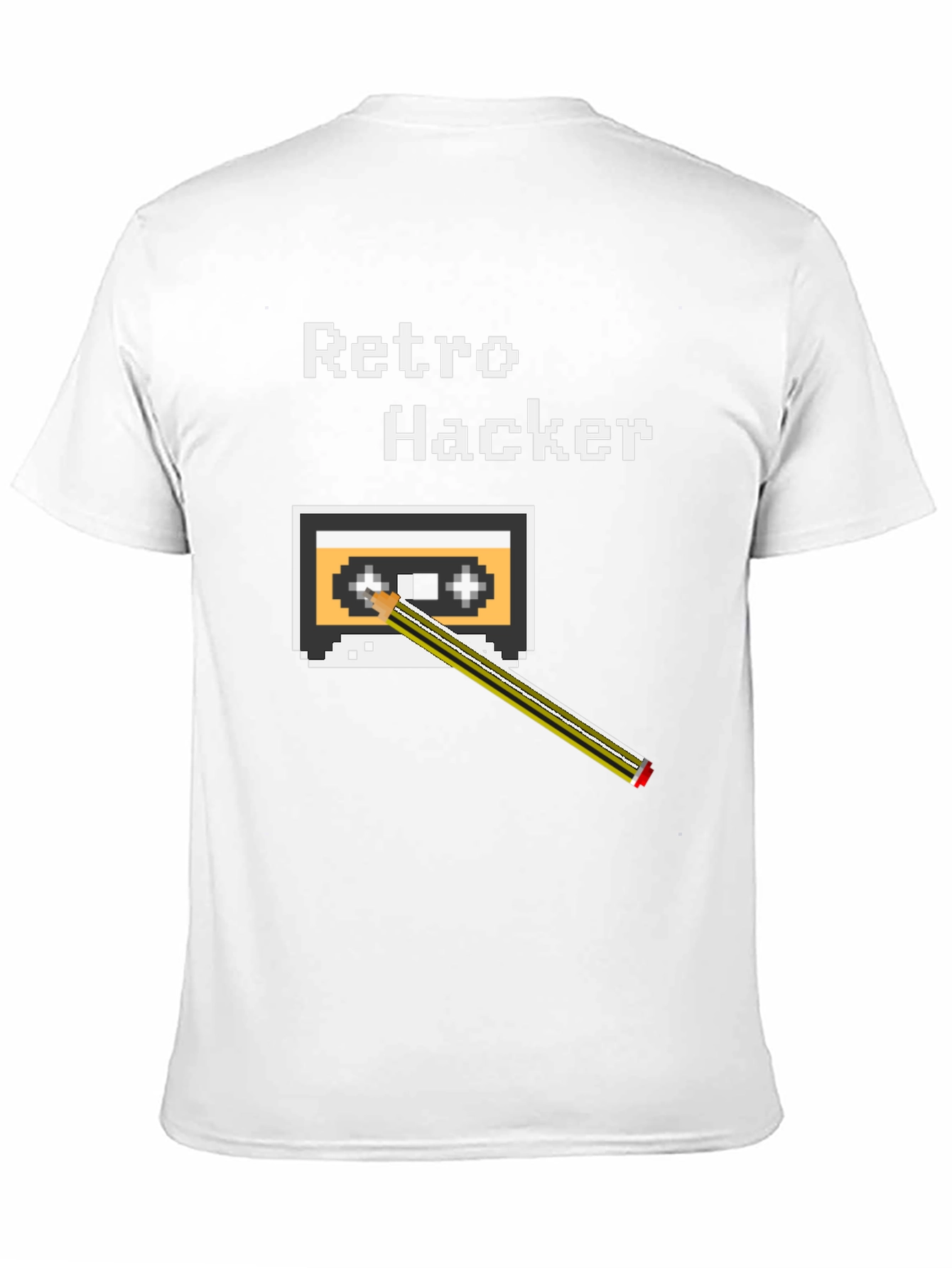 Retro Hacker T-Shirt Cassette Tape 8-Bit Pixel Style