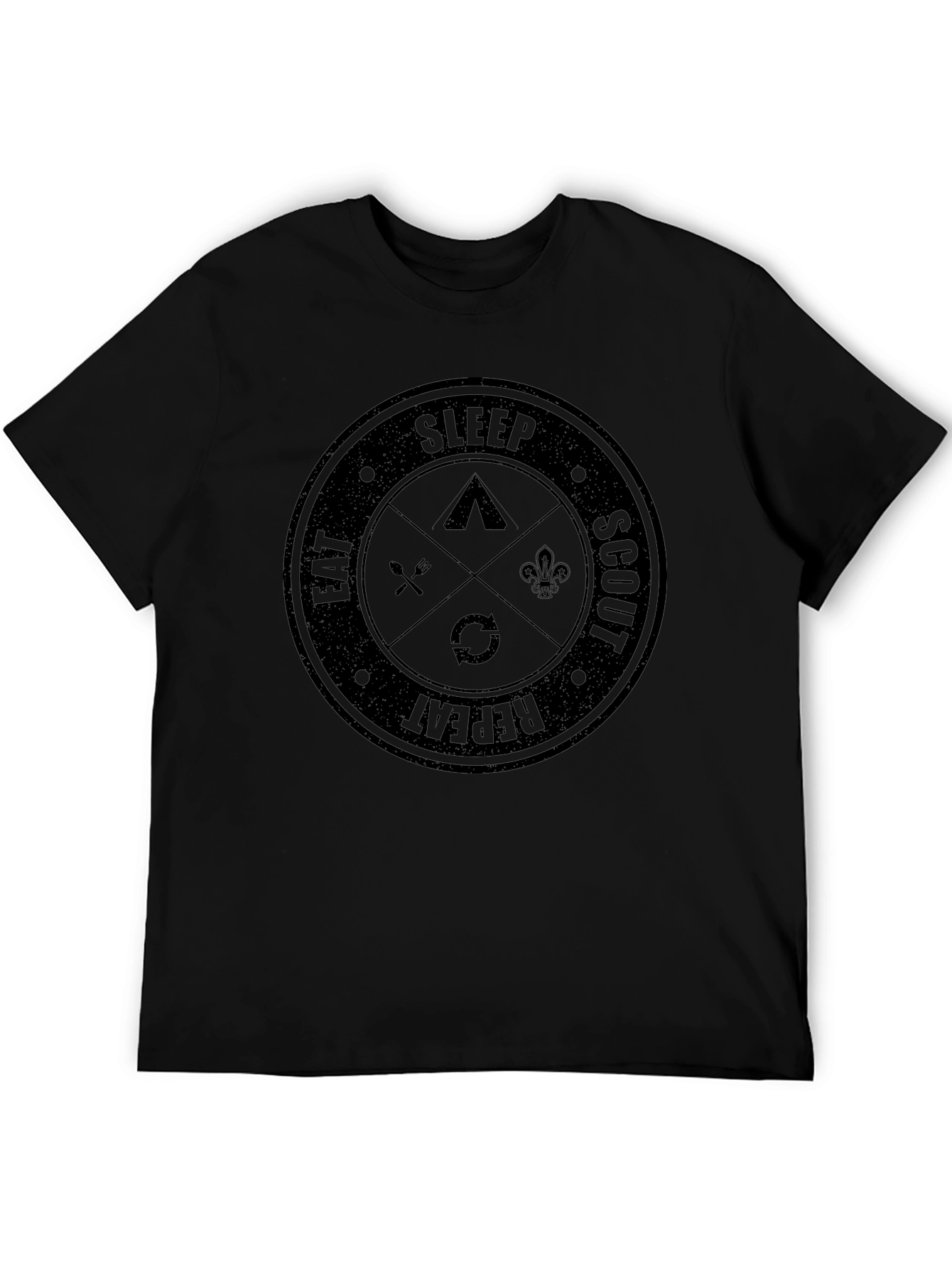 Eat Sleep Scout Repeat - Black T-Shirt