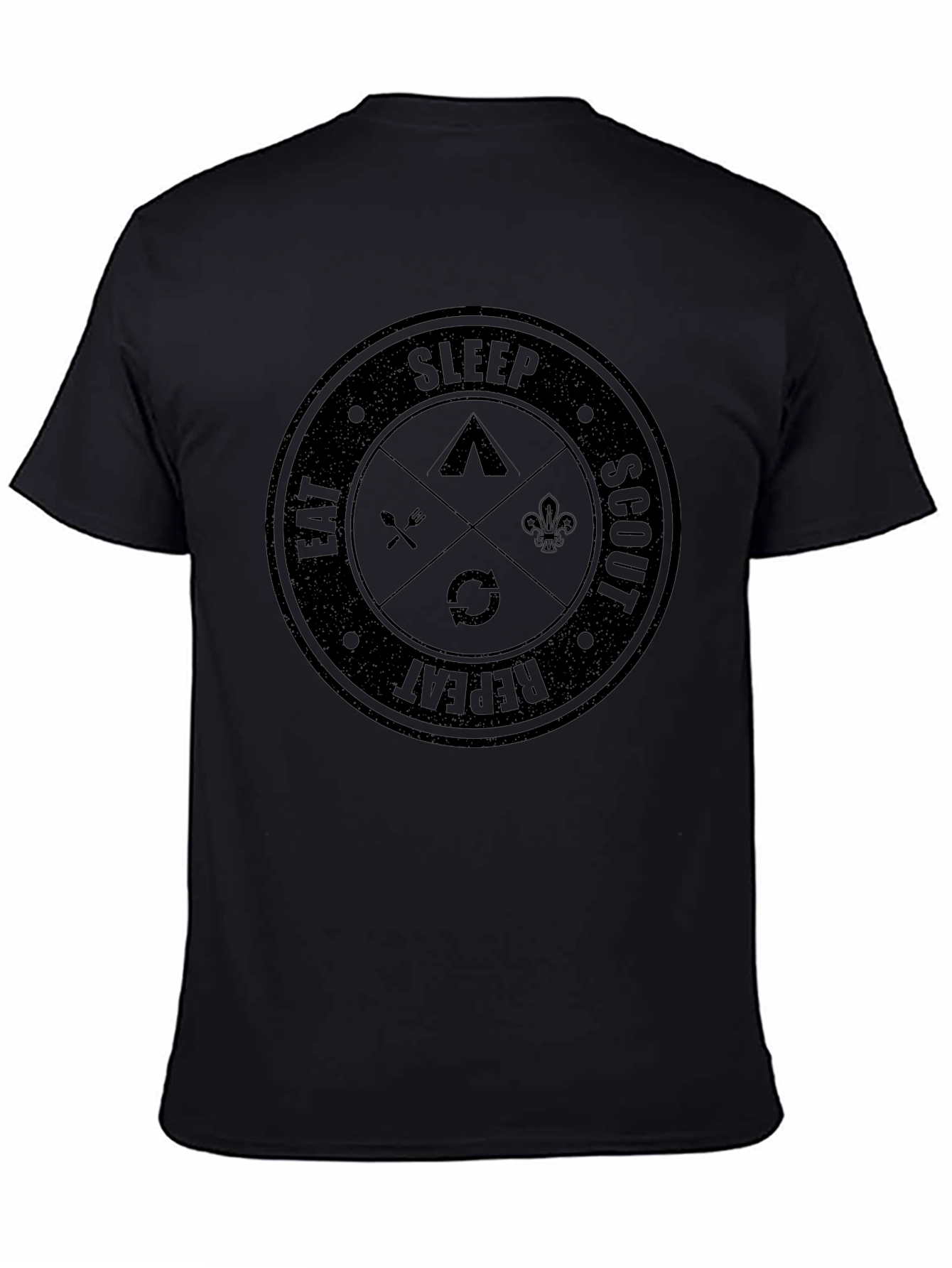 Eat Sleep Scout Repeat - Black T-Shirt