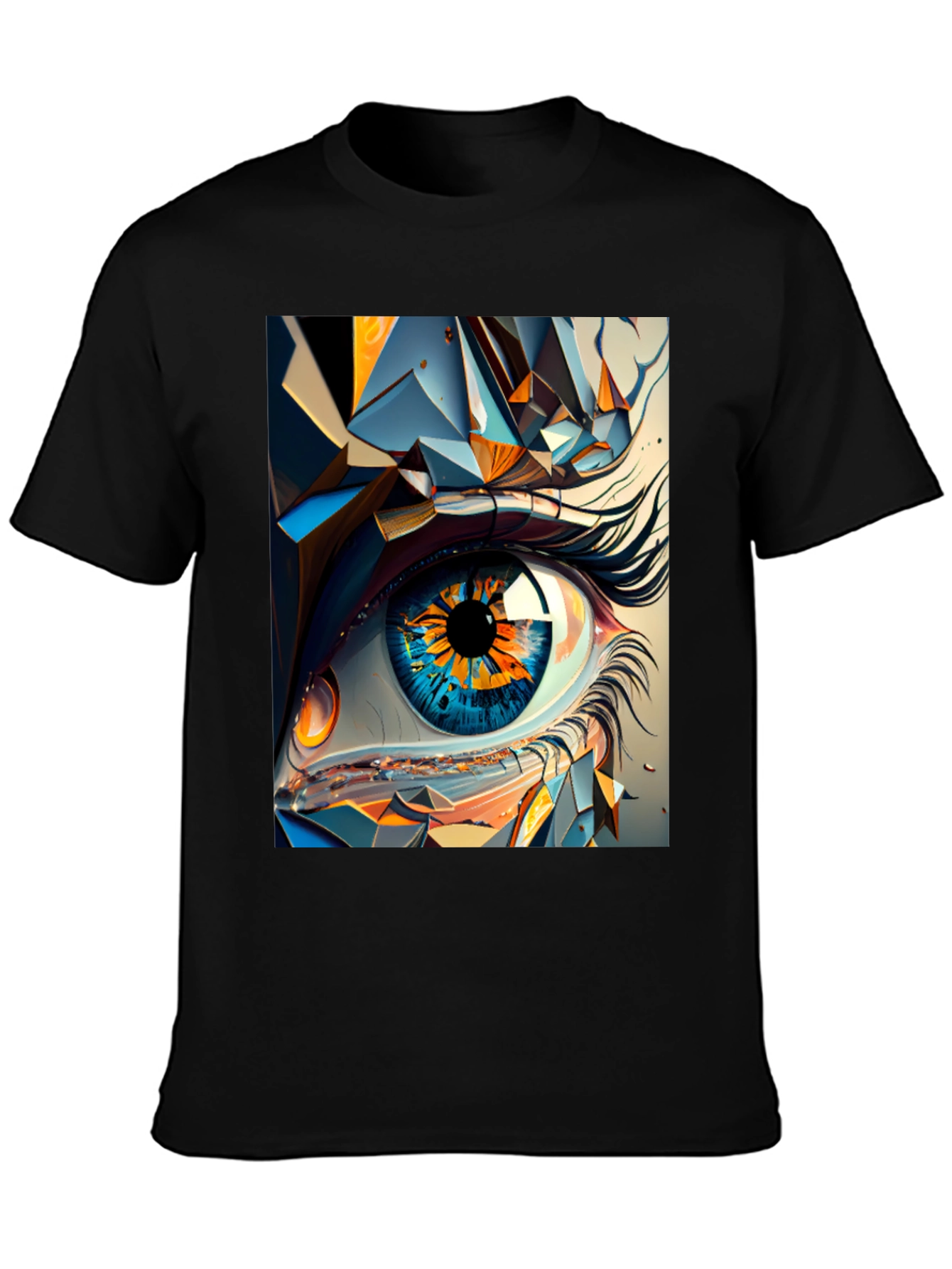 Abstract Eye Graphic Black T-Shirt