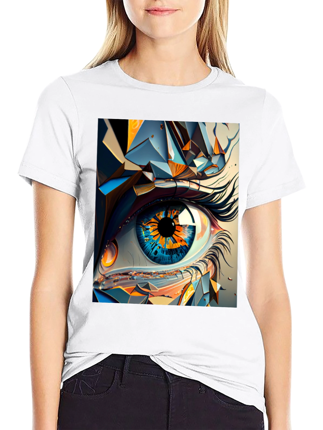 Abstract Eye Graphic Black T-Shirt