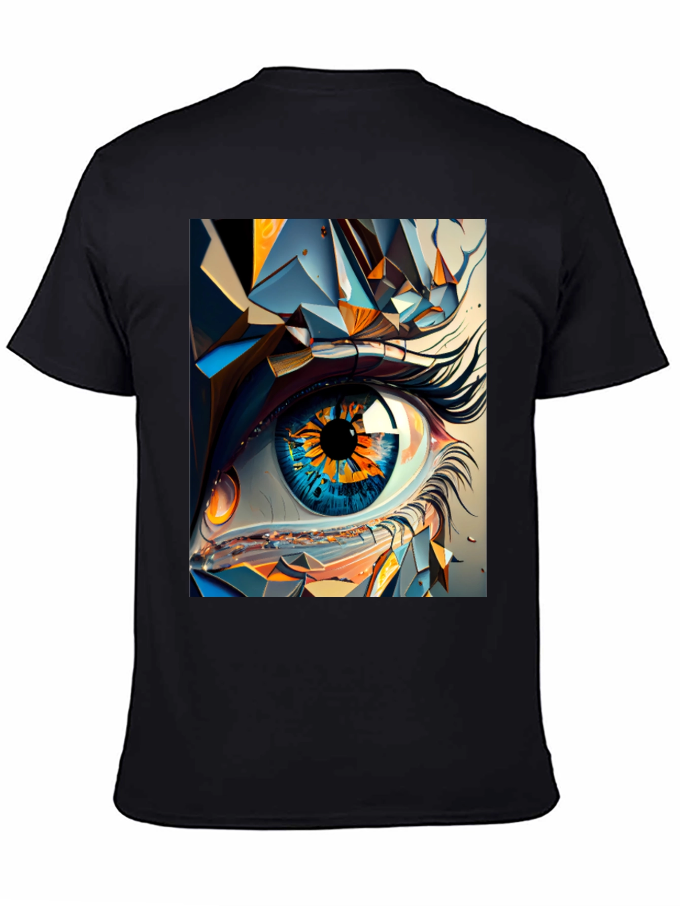 Abstract Eye Graphic Black T-Shirt