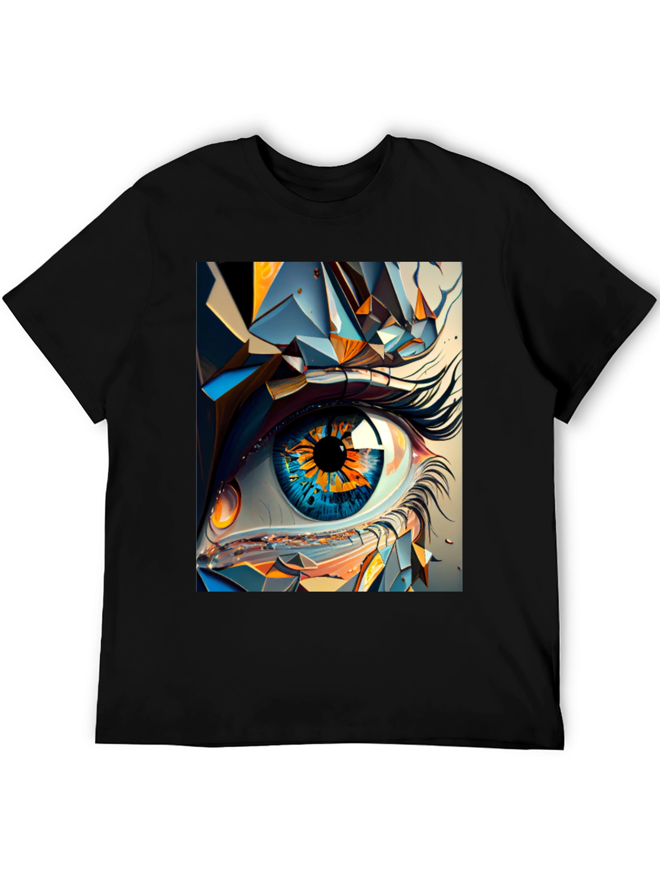 Abstract Eye Graphic Black T-Shirt