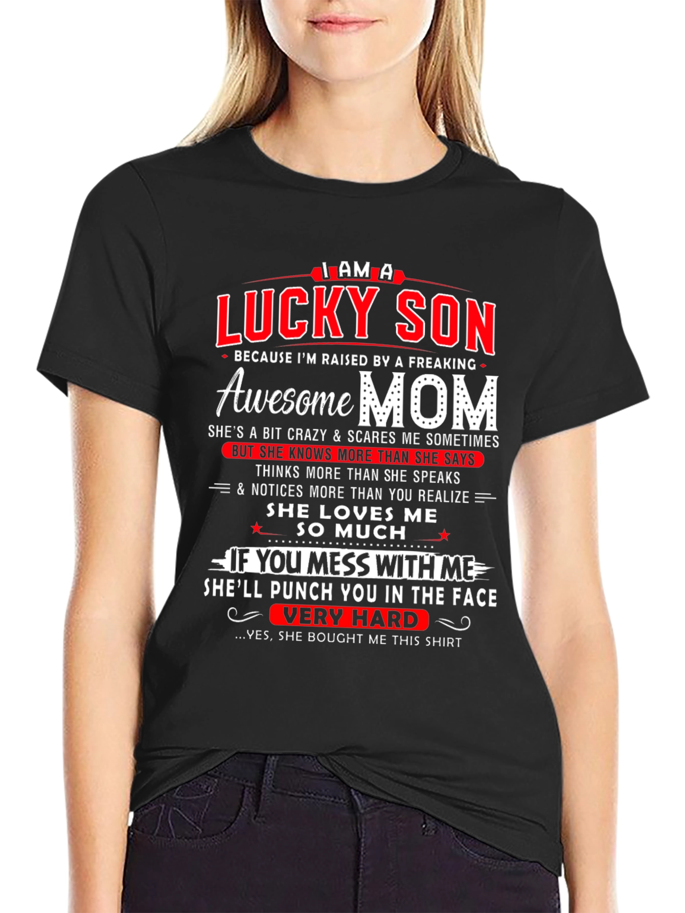 Lucky Son Awesome Mom Graphic T-Shirt
