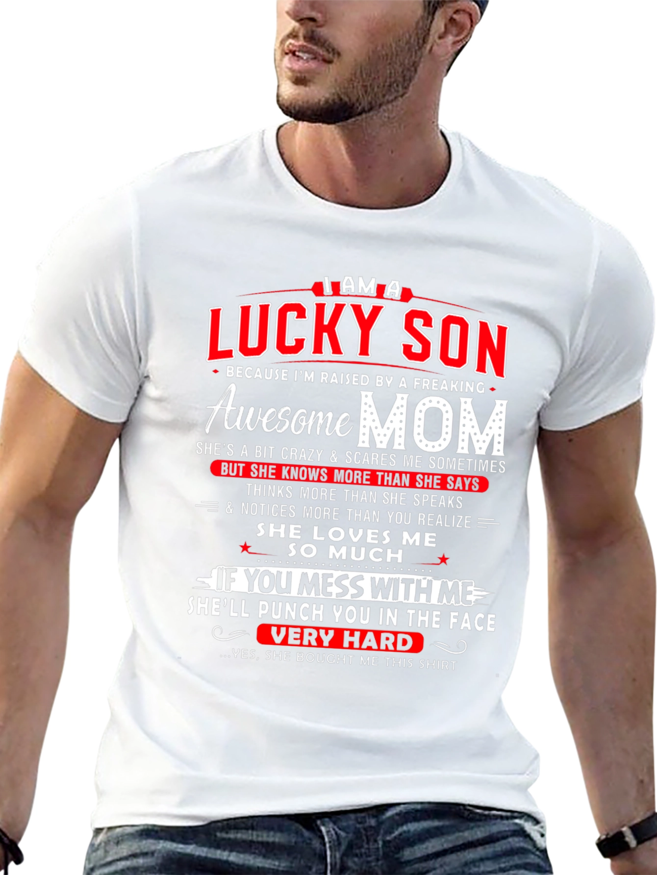 Lucky Son Awesome Mom Graphic T-Shirt