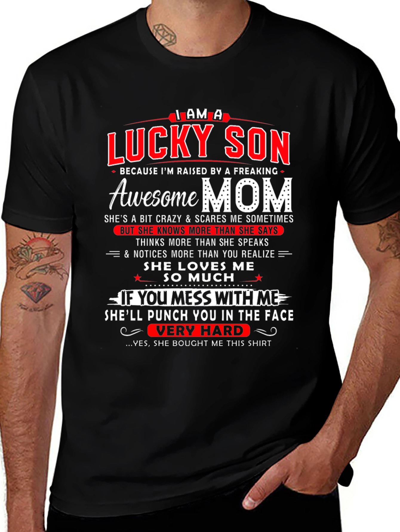 Lucky Son Awesome Mom Graphic T-Shirt